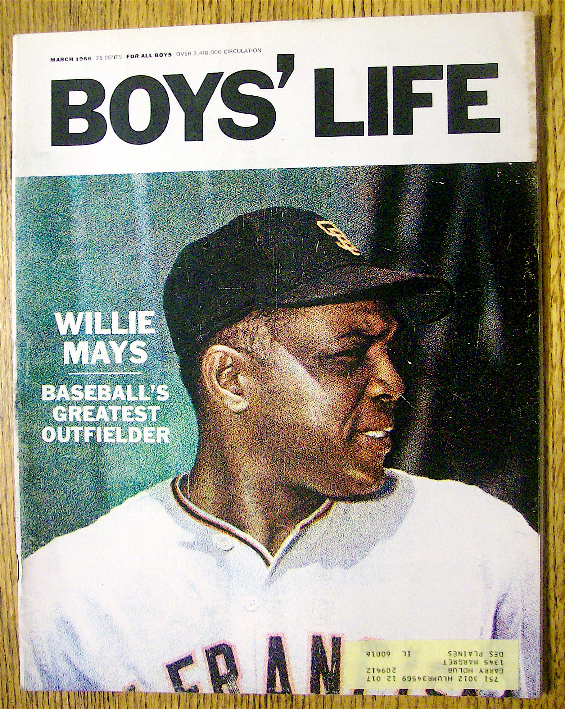 Boys' Life Magazine-March 1966-Willie Mays