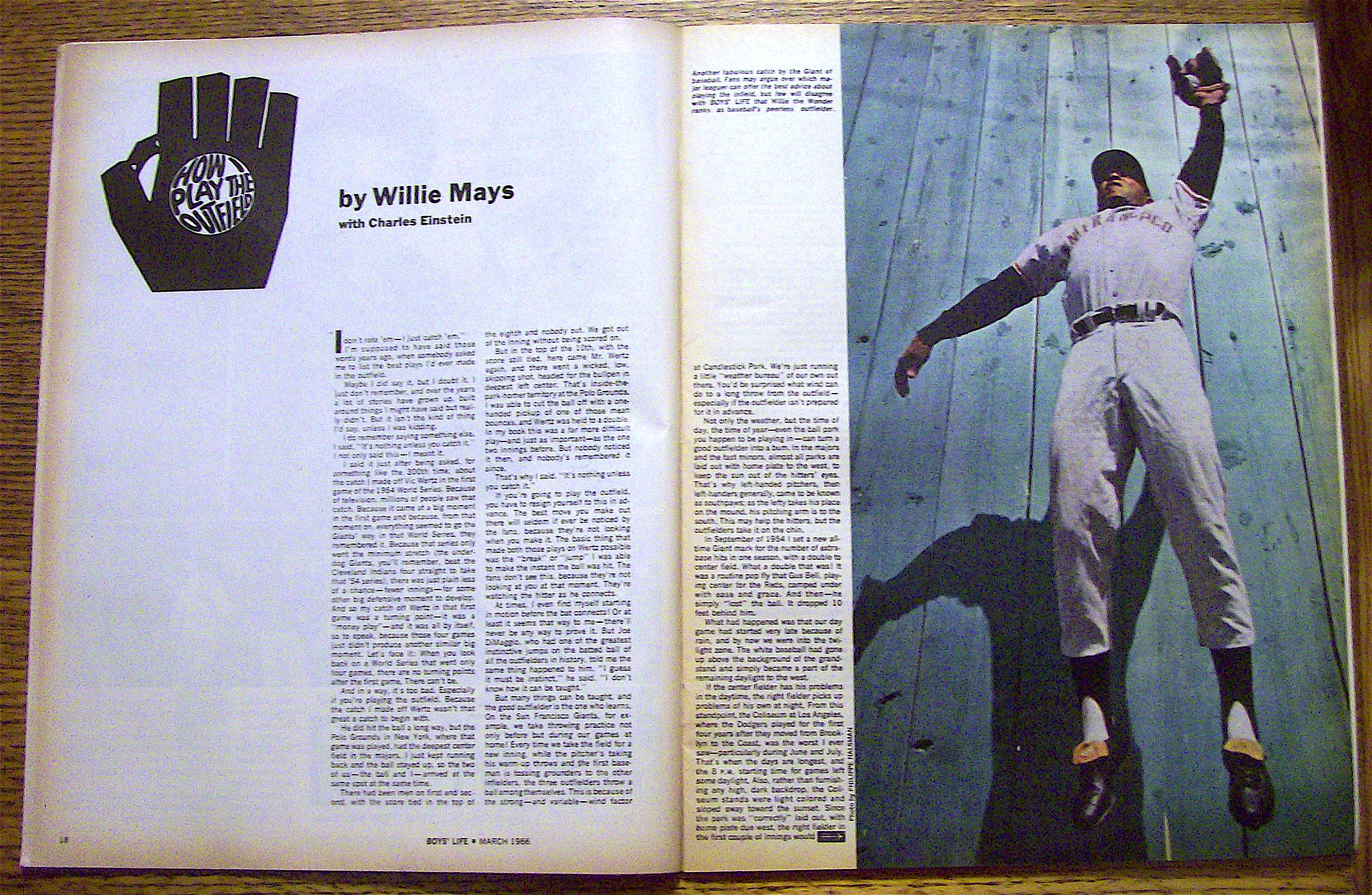 Boys' Life Magazine-March 1966-Willie Mays