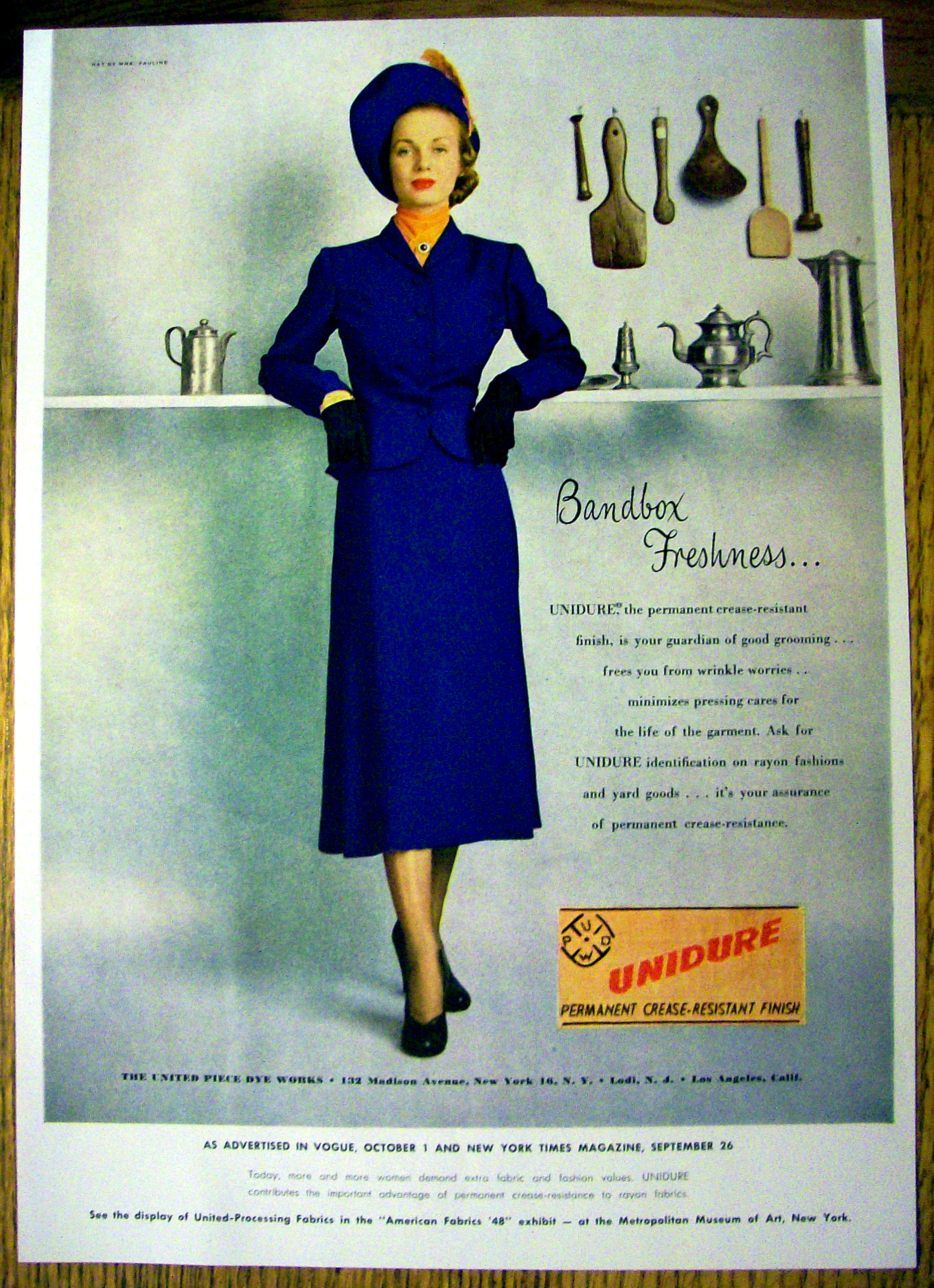 1948 Unidure w/ Woman in Blue Dress