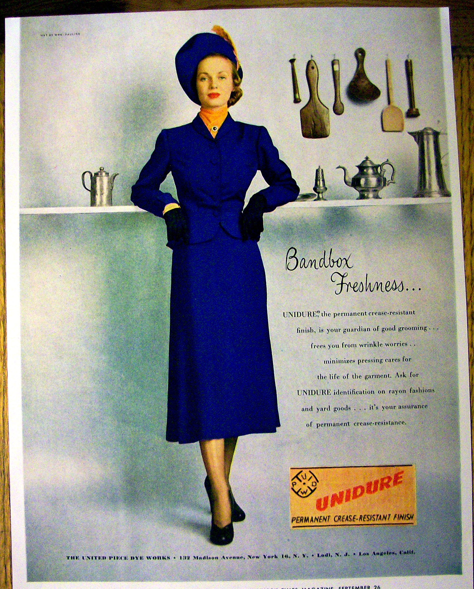 1948 Unidure w/ Woman in Blue Dress