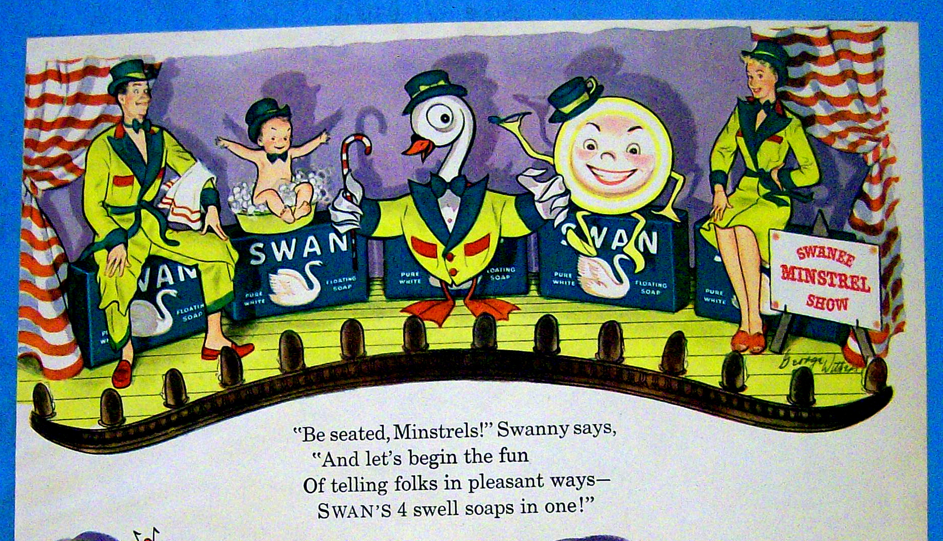 1944 Swan Soap w/ Swanee Minstrel Show