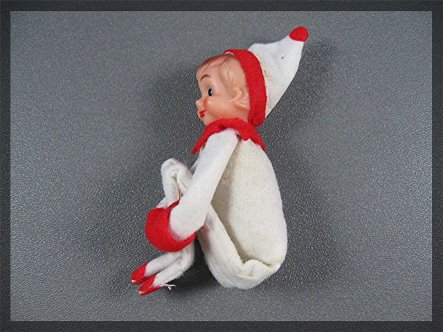 Christmas Ornament Christmas Pixie with Rubber FaceVint