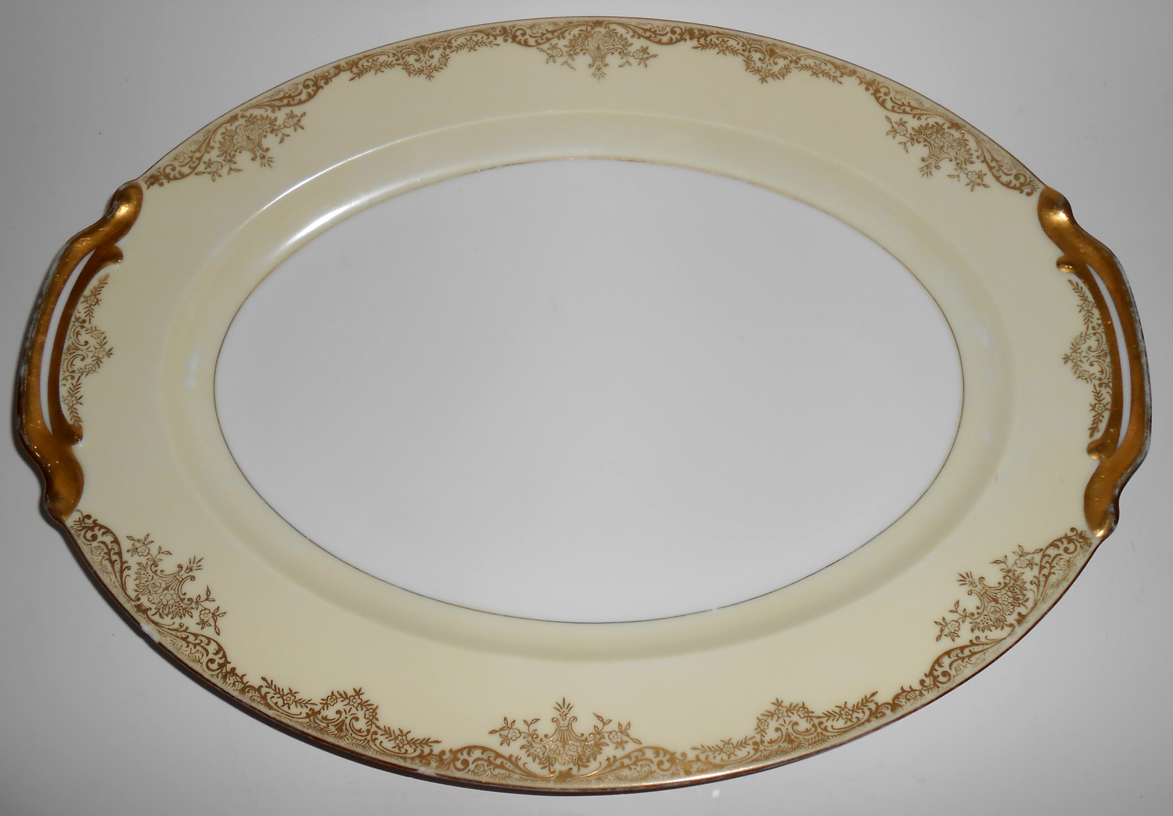 Noritake Porcelain China Grafton W/Gold Large Platter