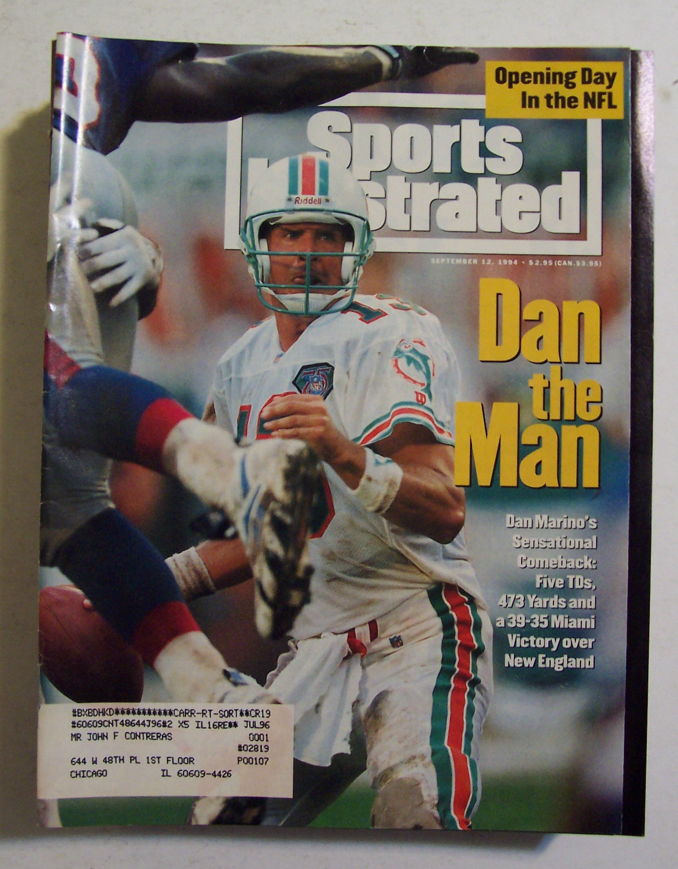 Sports Illustrated Magazine -Sept 12, 1994- Dan Marino