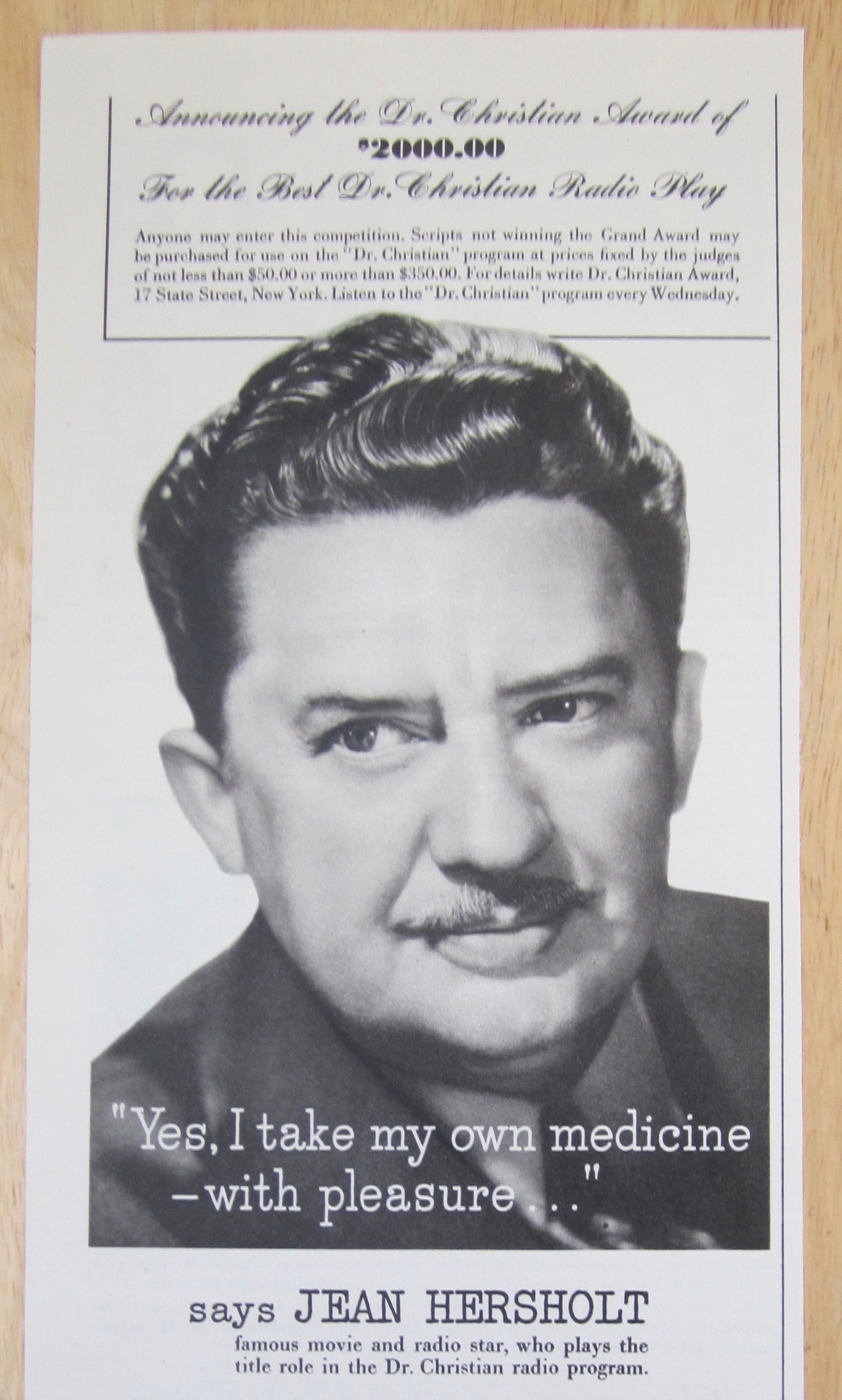 1942 Vaseline Hair Tonic with Jean Hersholt