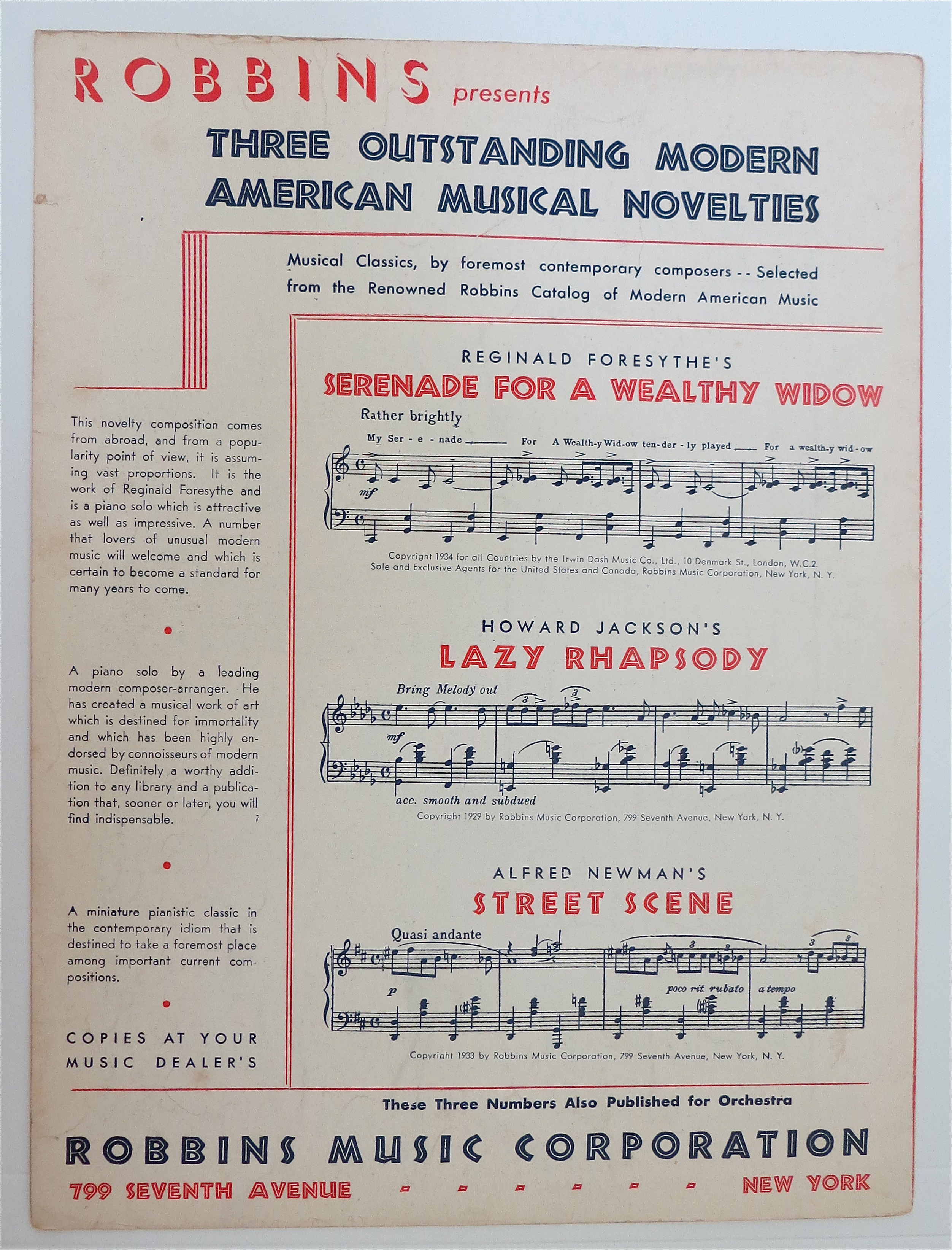 Sheet Music For 1935 Rhythm Of The Rain