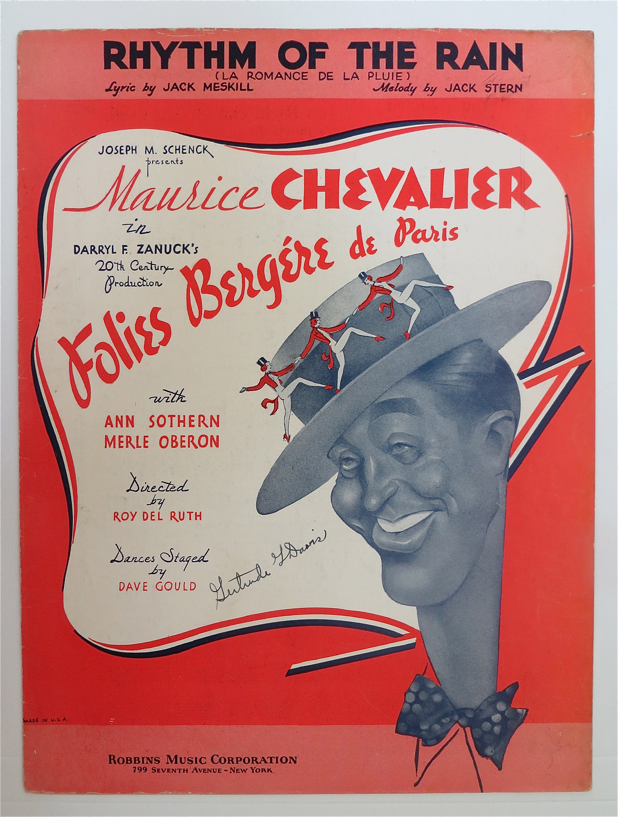 Sheet Music For 1935 Rhythm Of The Rain