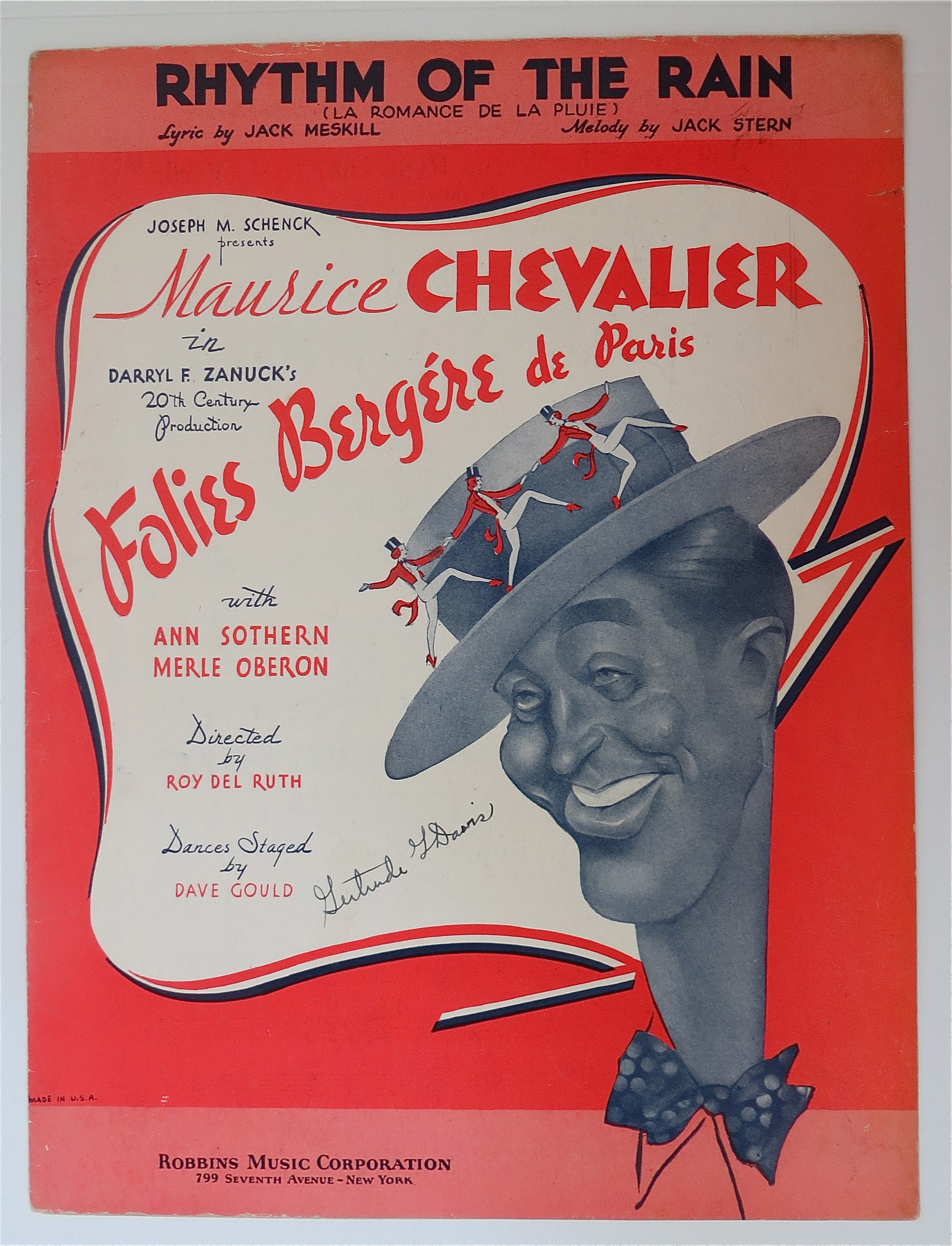 Sheet Music For 1935 Rhythm Of The Rain