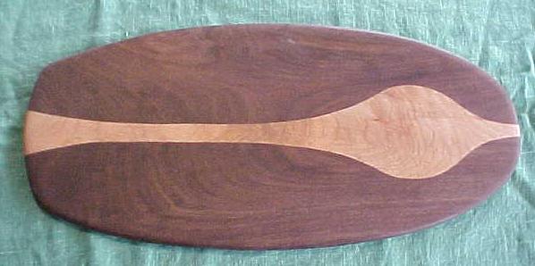 Serving Cutting Board Maple Walnut Inlay Laminate