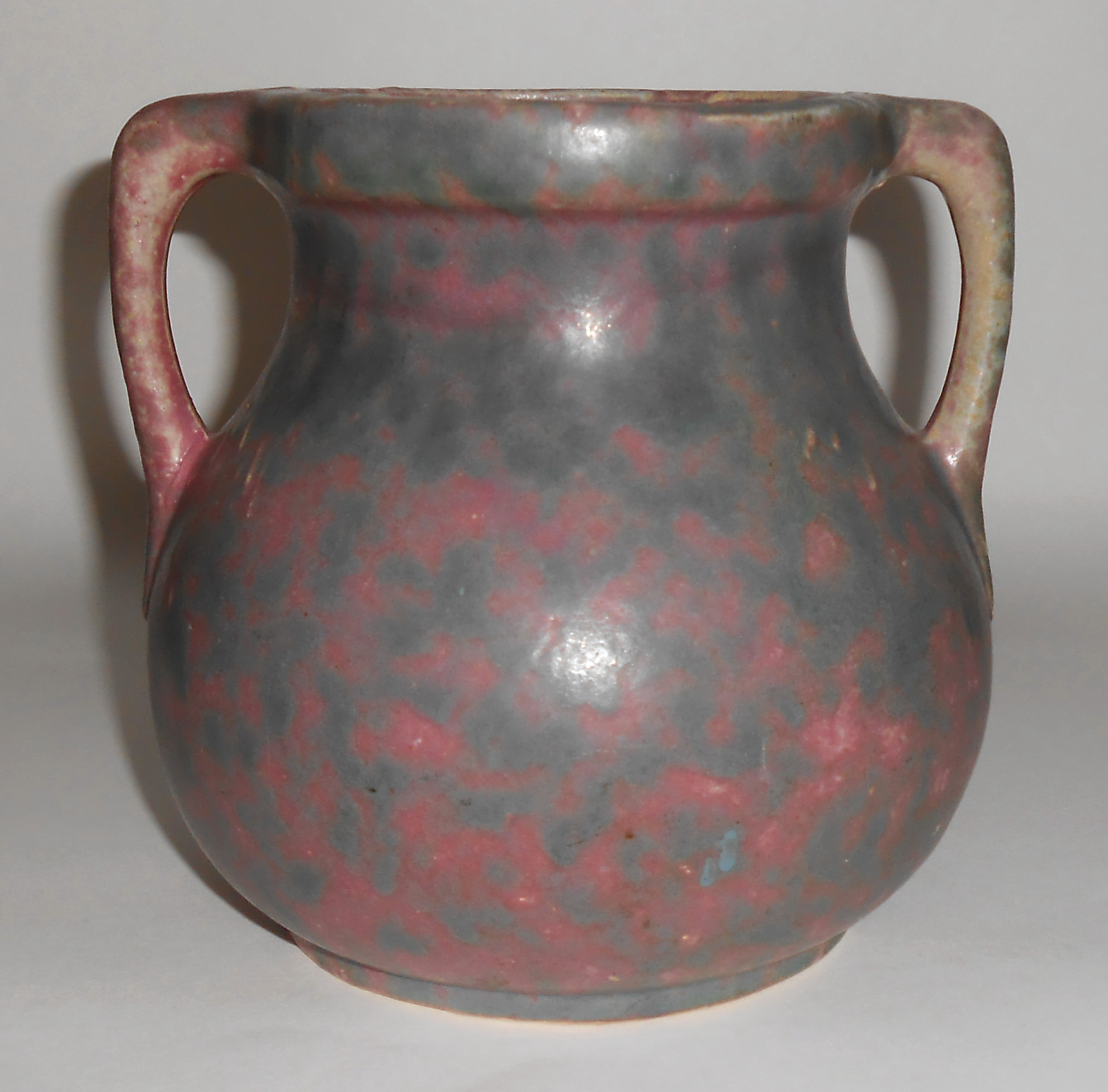 Burley Winter Art Pottery Green / Purple 2-Handle Vase!