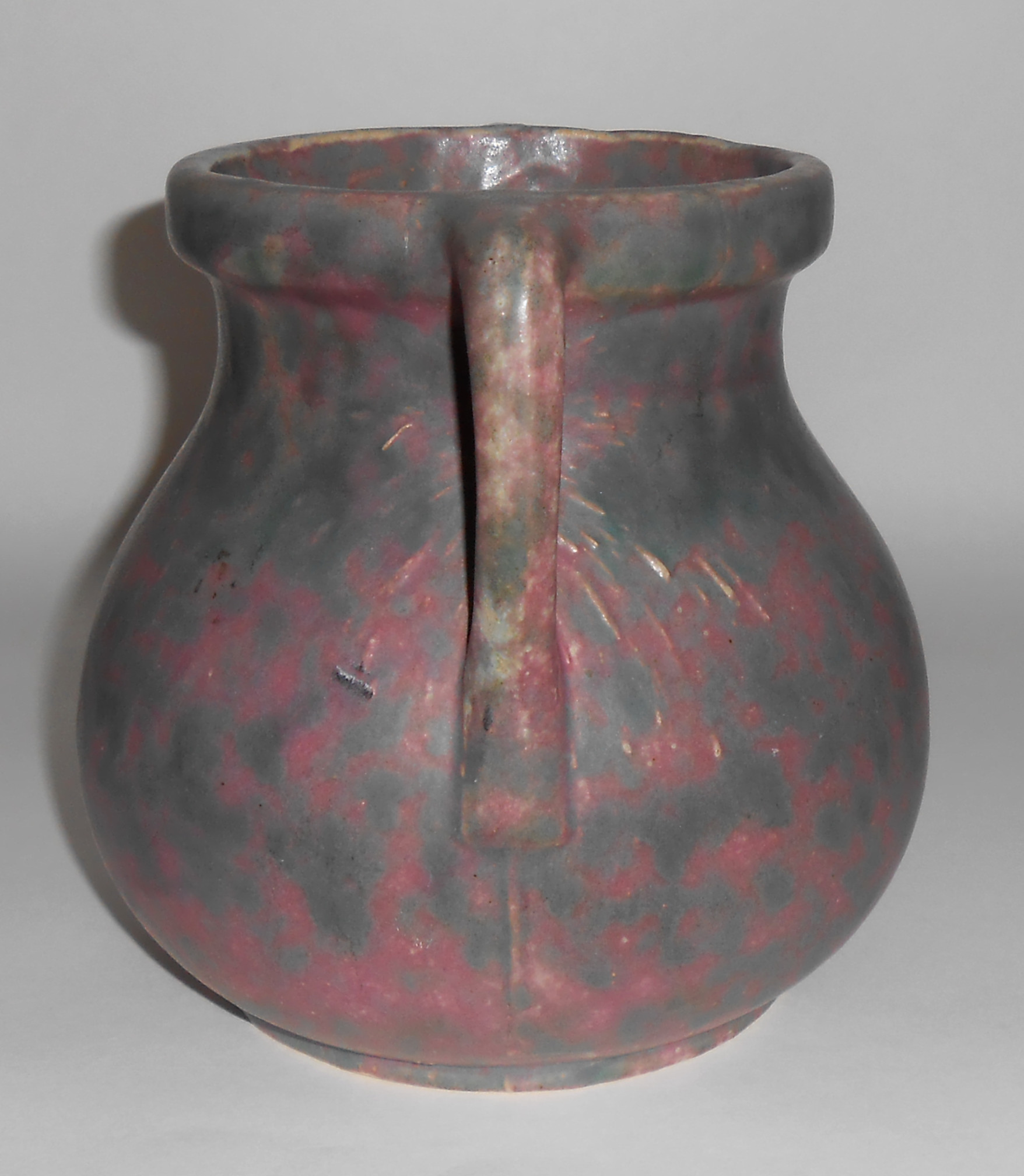 Burley Winter Art Pottery Green / Purple 2-Handle Vase!