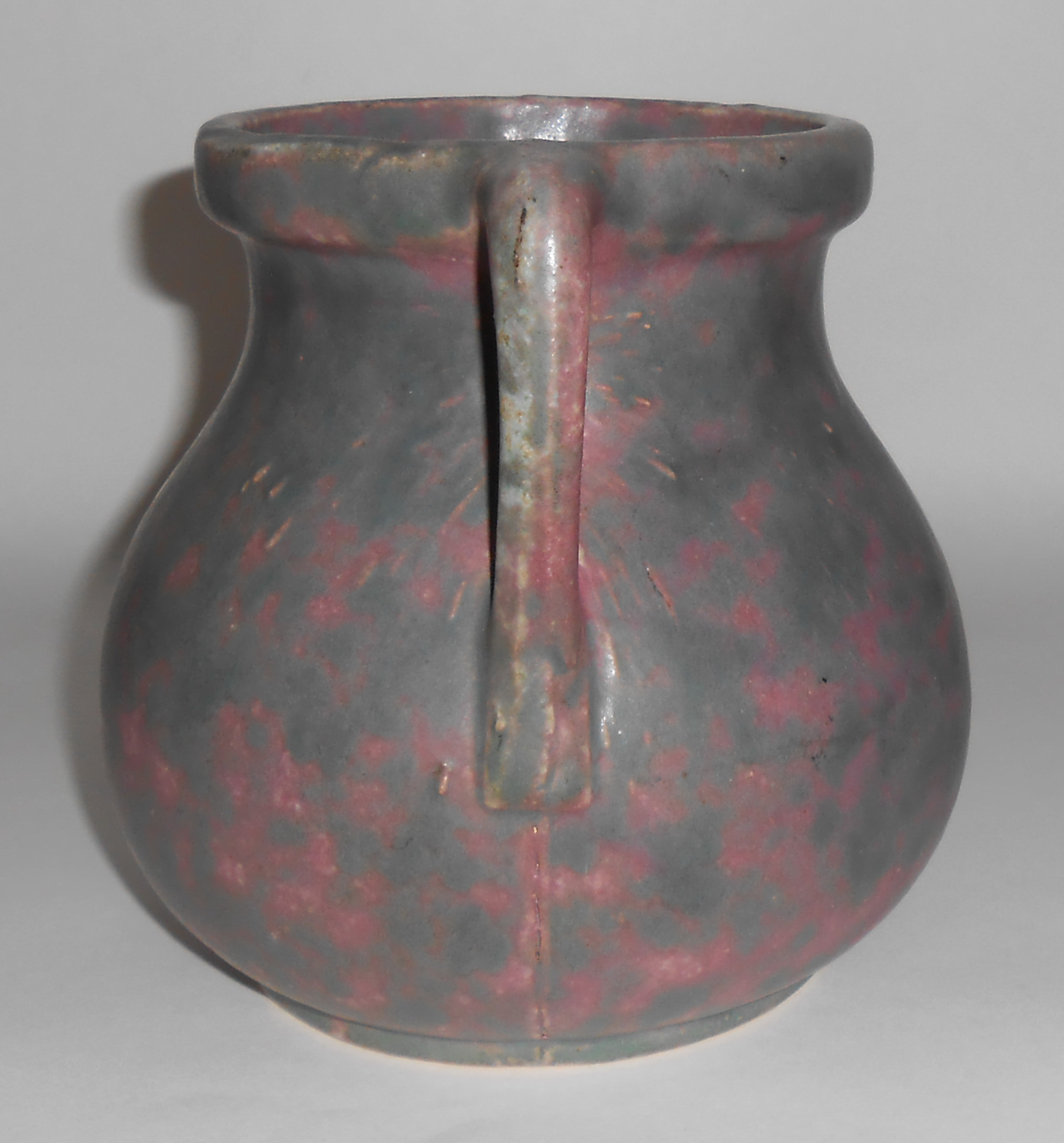 Burley Winter Art Pottery Green / Purple 2-Handle Vase!