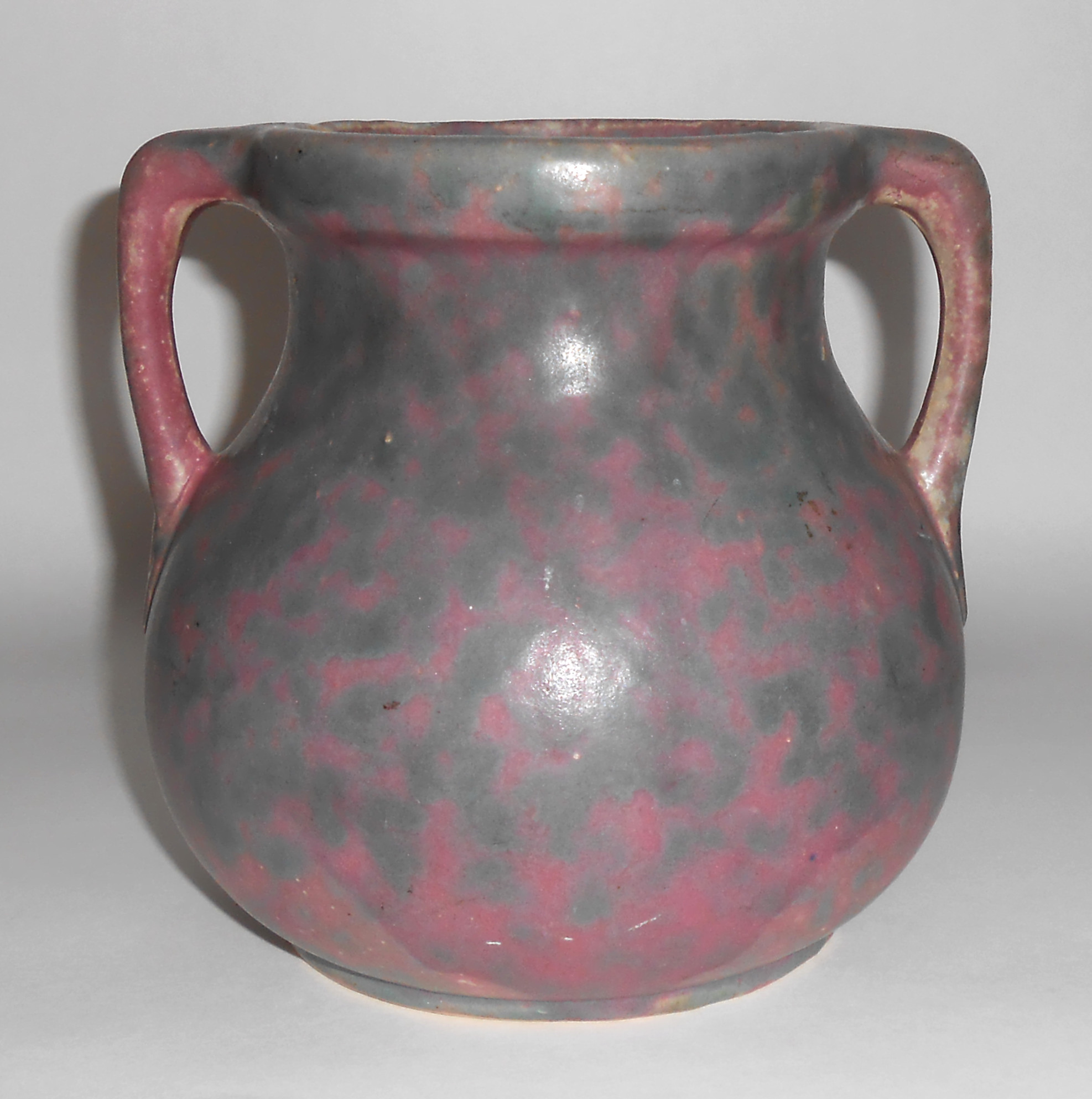 Burley Winter Art Pottery Green / Purple 2-Handle Vase!