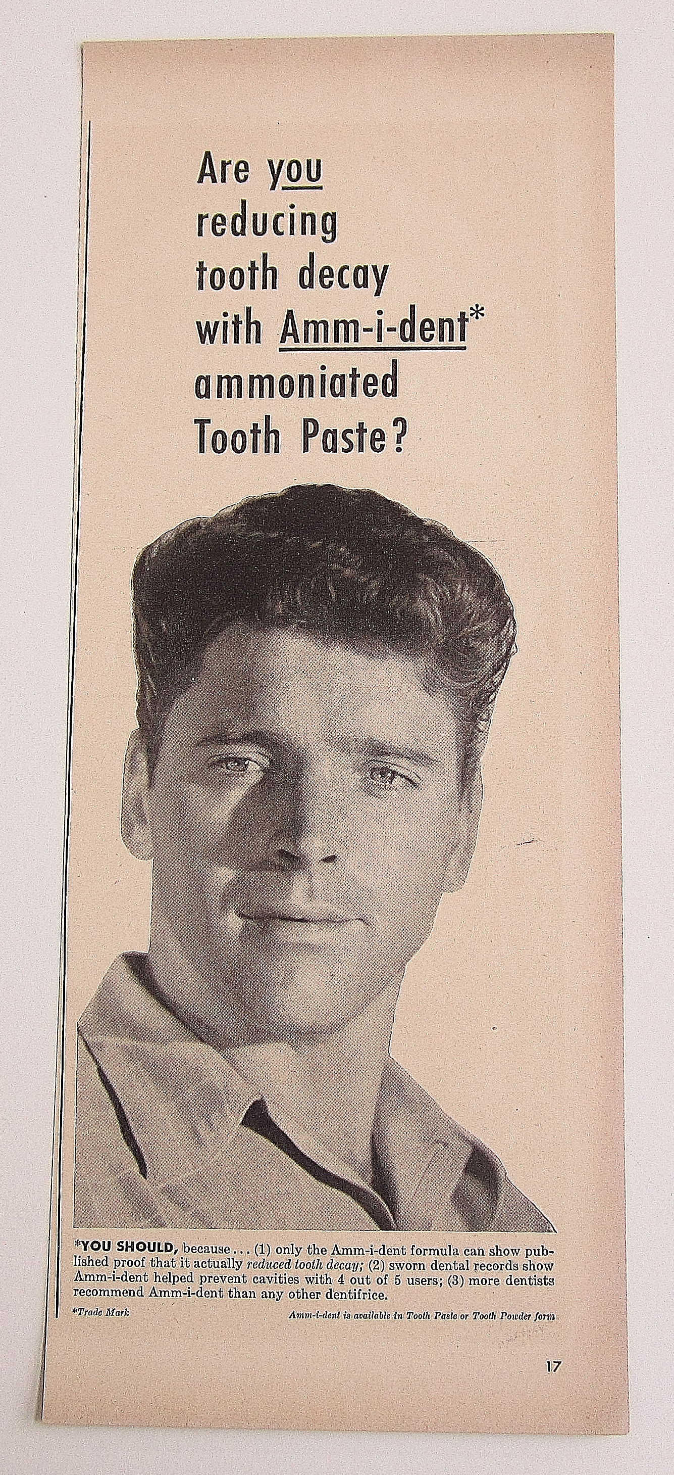 1950 Ammident Tooth Paste With Burt Lancaster