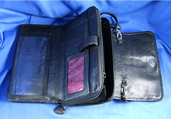 Brighton Black Checkbook Purse Wallet Bag