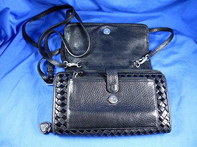 Brighton Black Checkbook Purse Wallet Bag