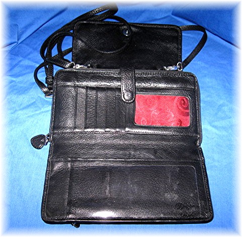 Brighton Black Checkbook Purse Wallet Bag