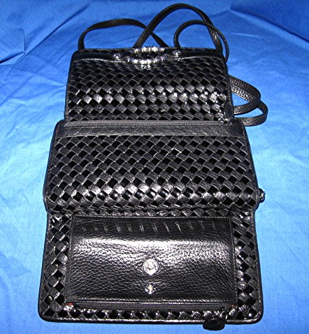 Brighton Black Checkbook Purse Wallet Bag