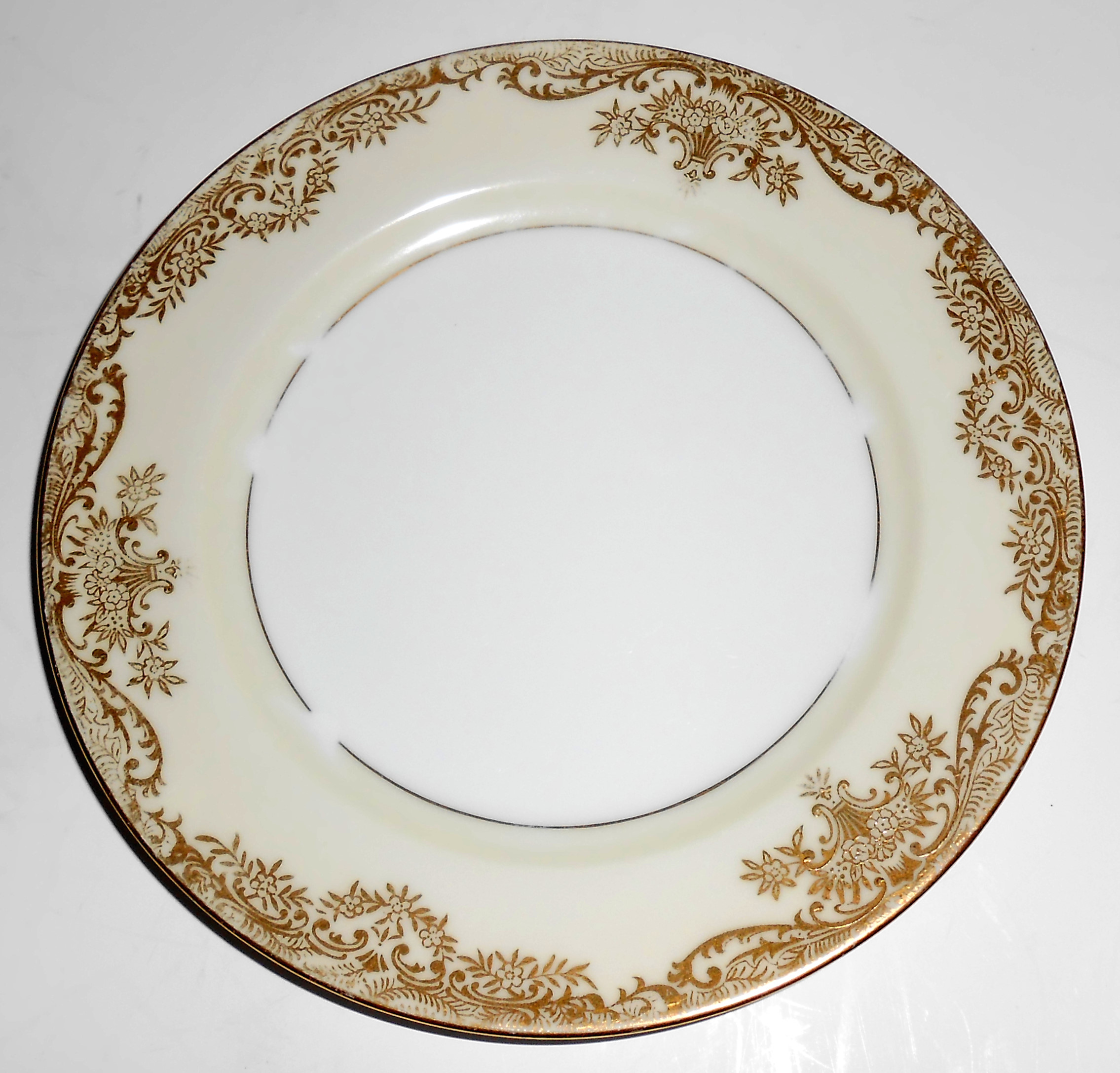 Noritake Porcelain China Grafton W/Gold Bread Plate