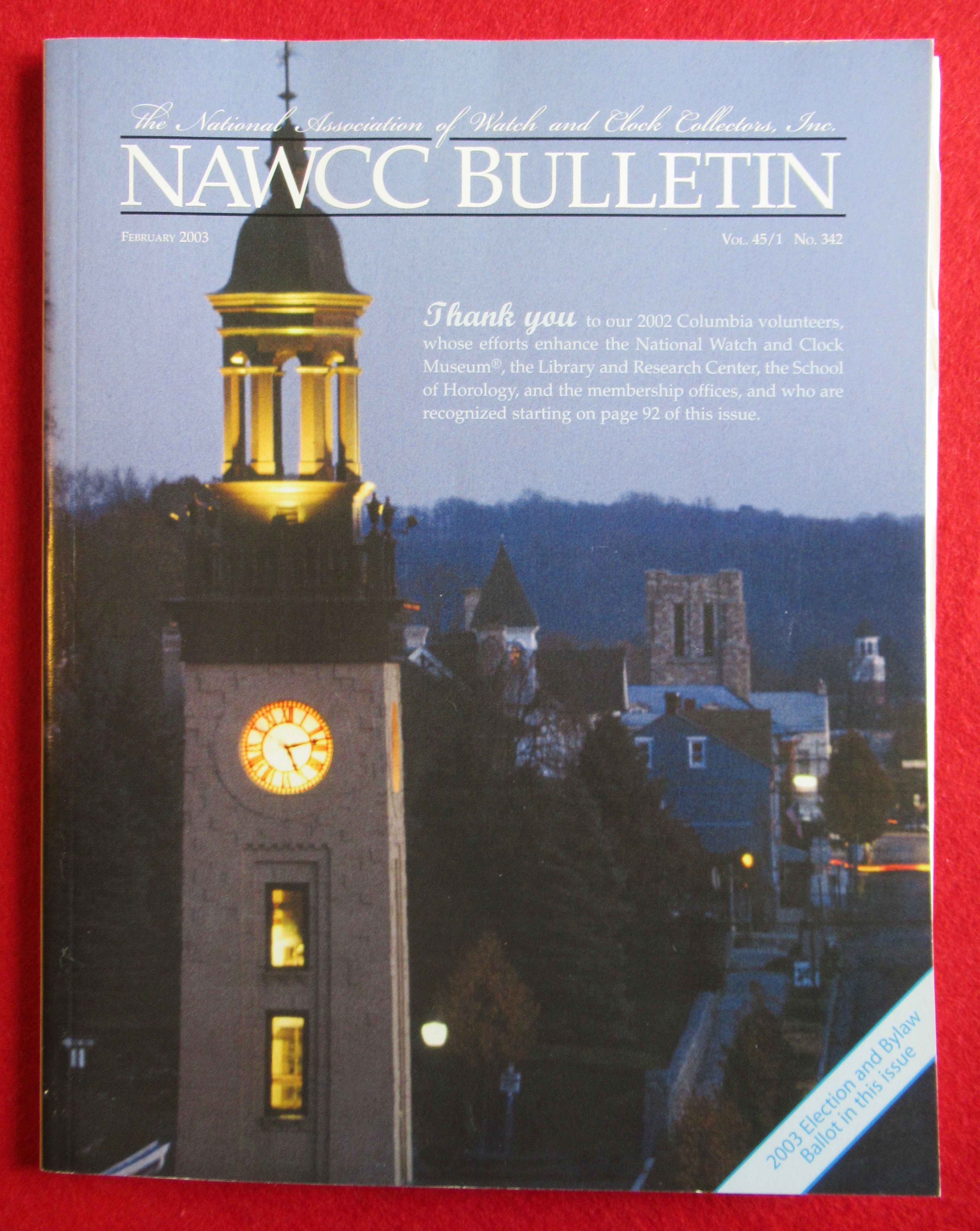 NAWCC Bulletin February 2003 Watch & Clock Collectors