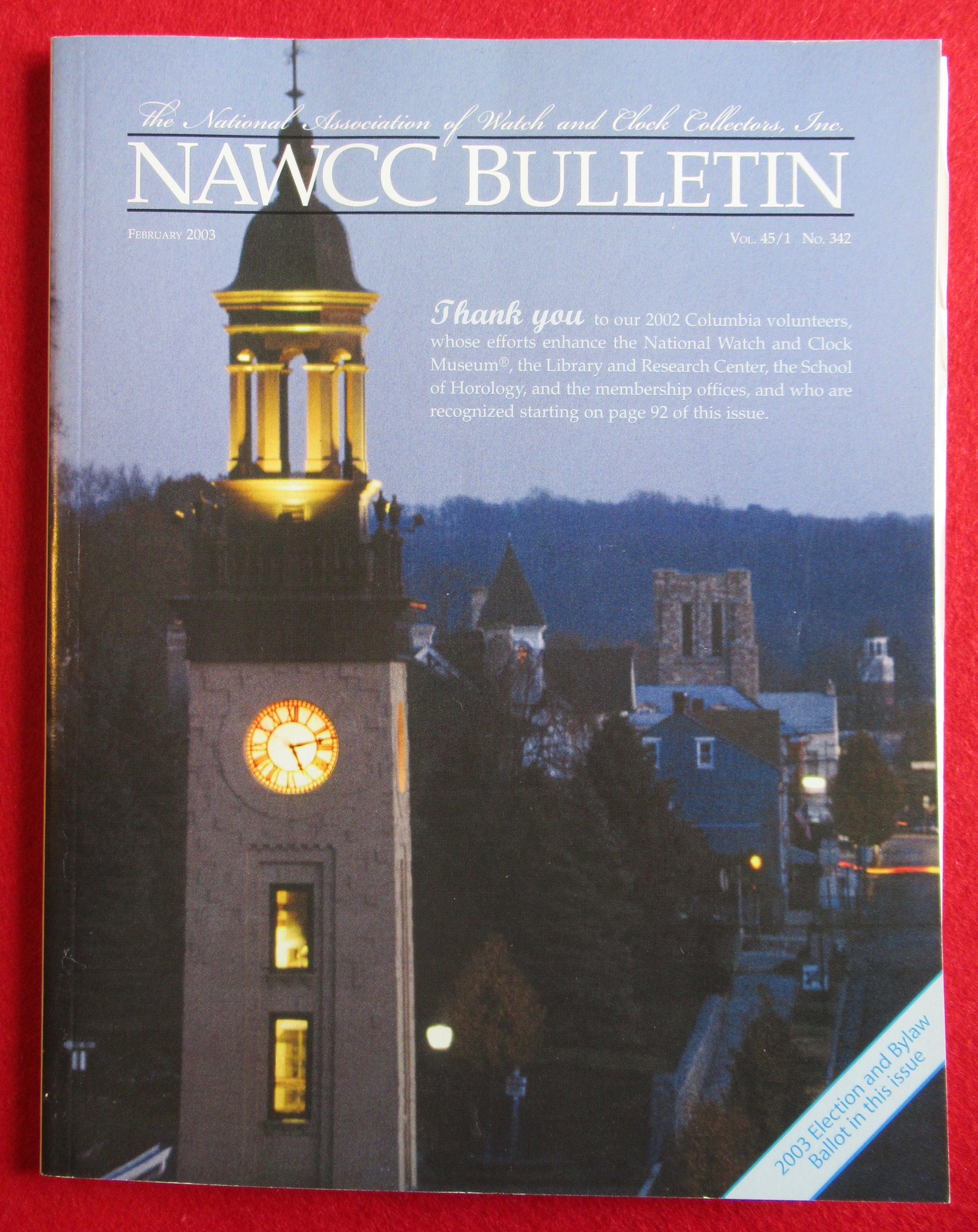 NAWCC Bulletin February 2003 Watch & Clock Collectors