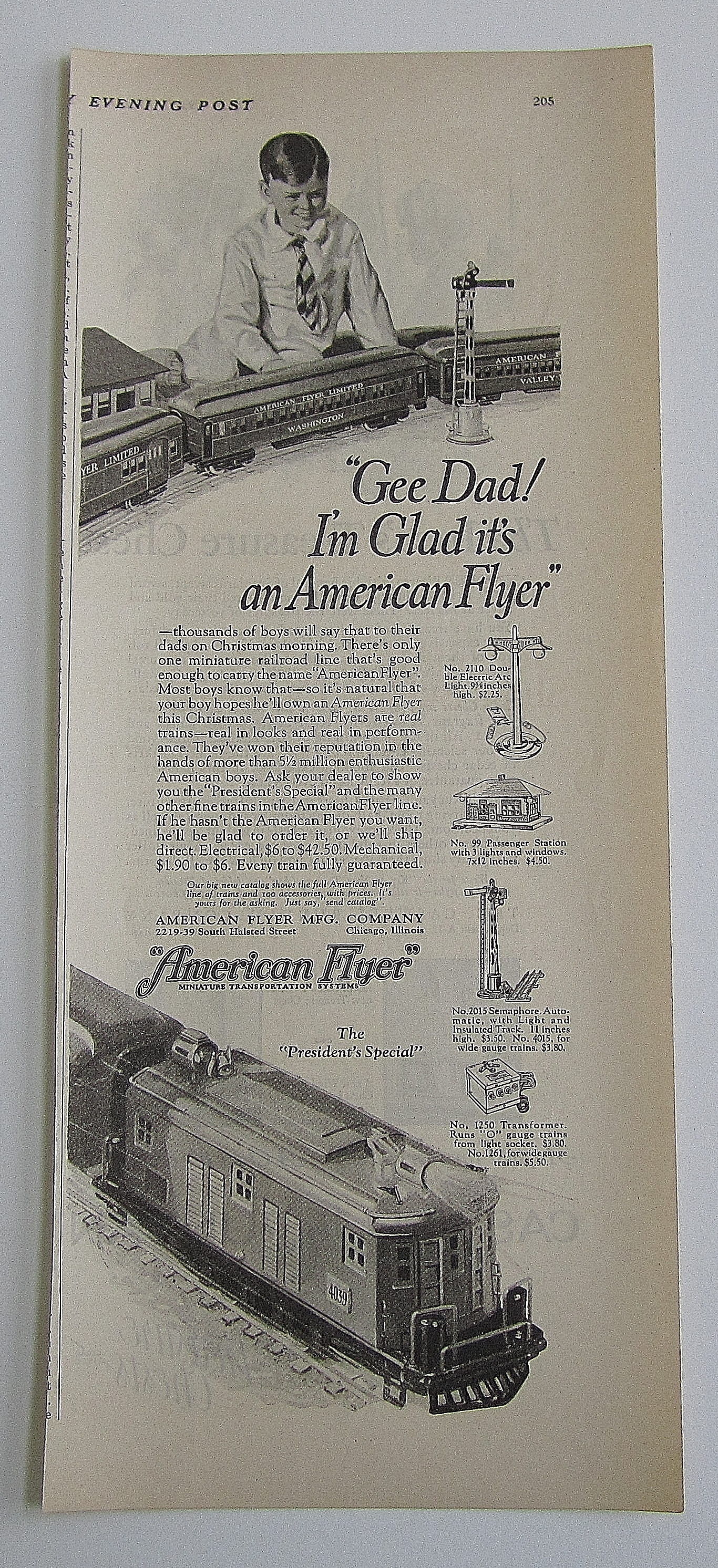 1926 American Flyer With Boy Playing With Train