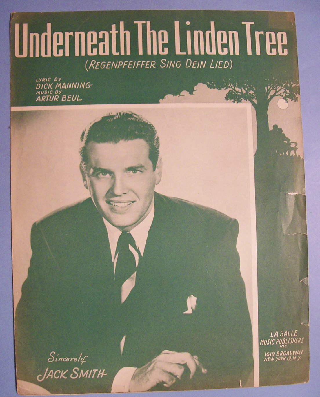 Sheet Music For 1949 Underneath The Linden Tree