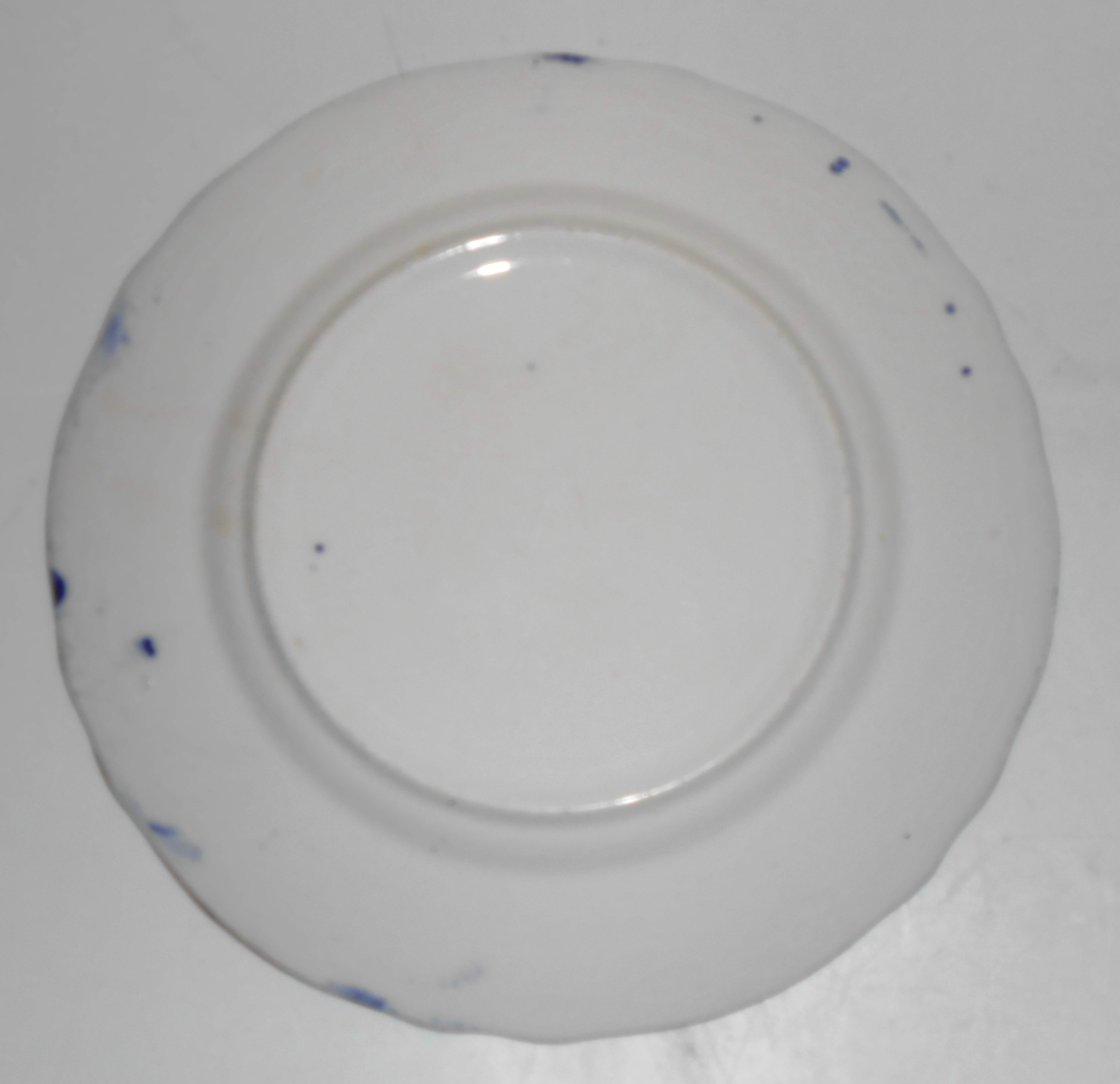 Flow Blue Imperial China Bread Plate W/Gold Decoration