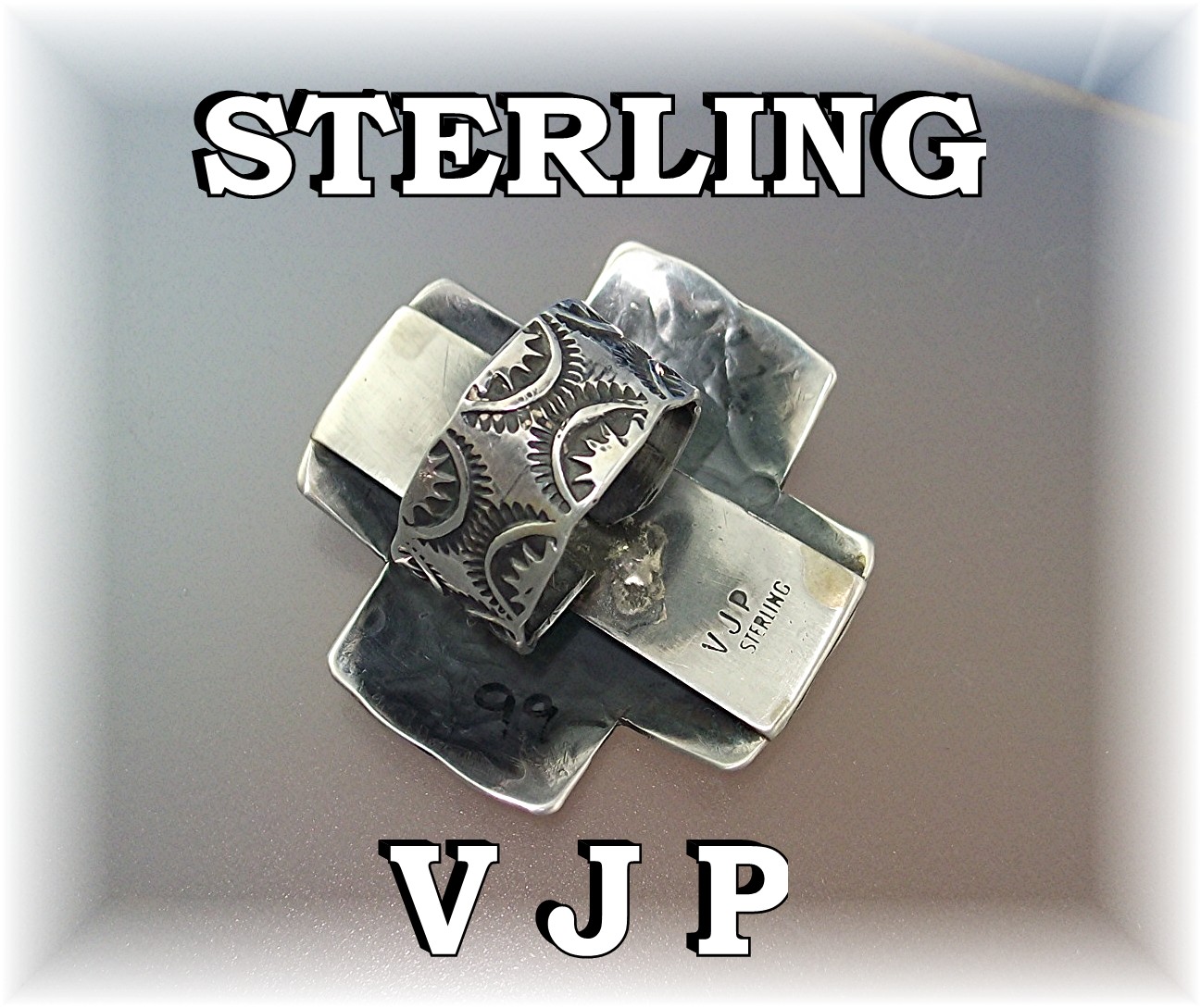 Ring Sterling Silver Handmade Cross Ring VJP Vince Pl