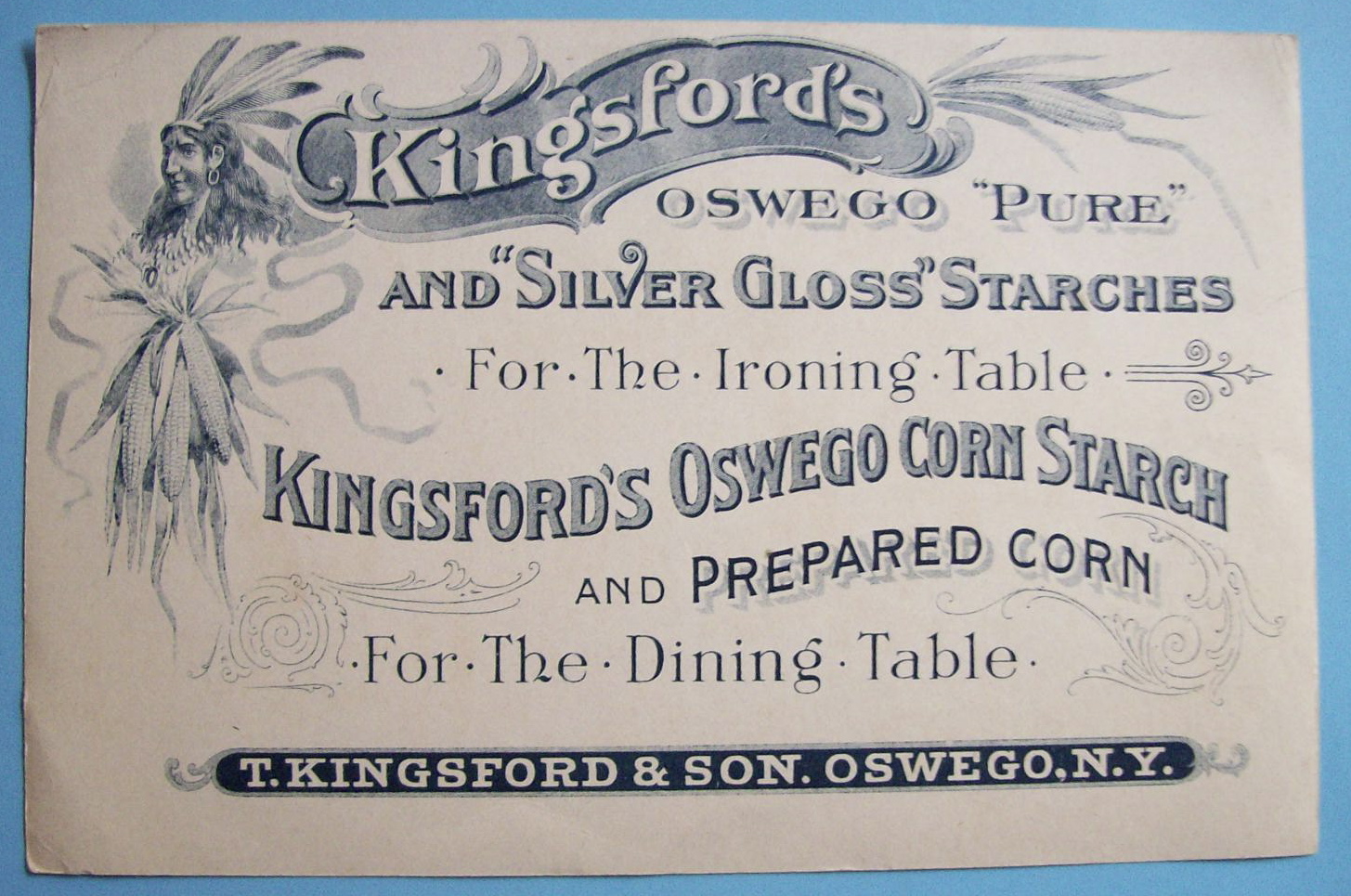 1893 Columbian Expo Kingsford's Starch Trade Card