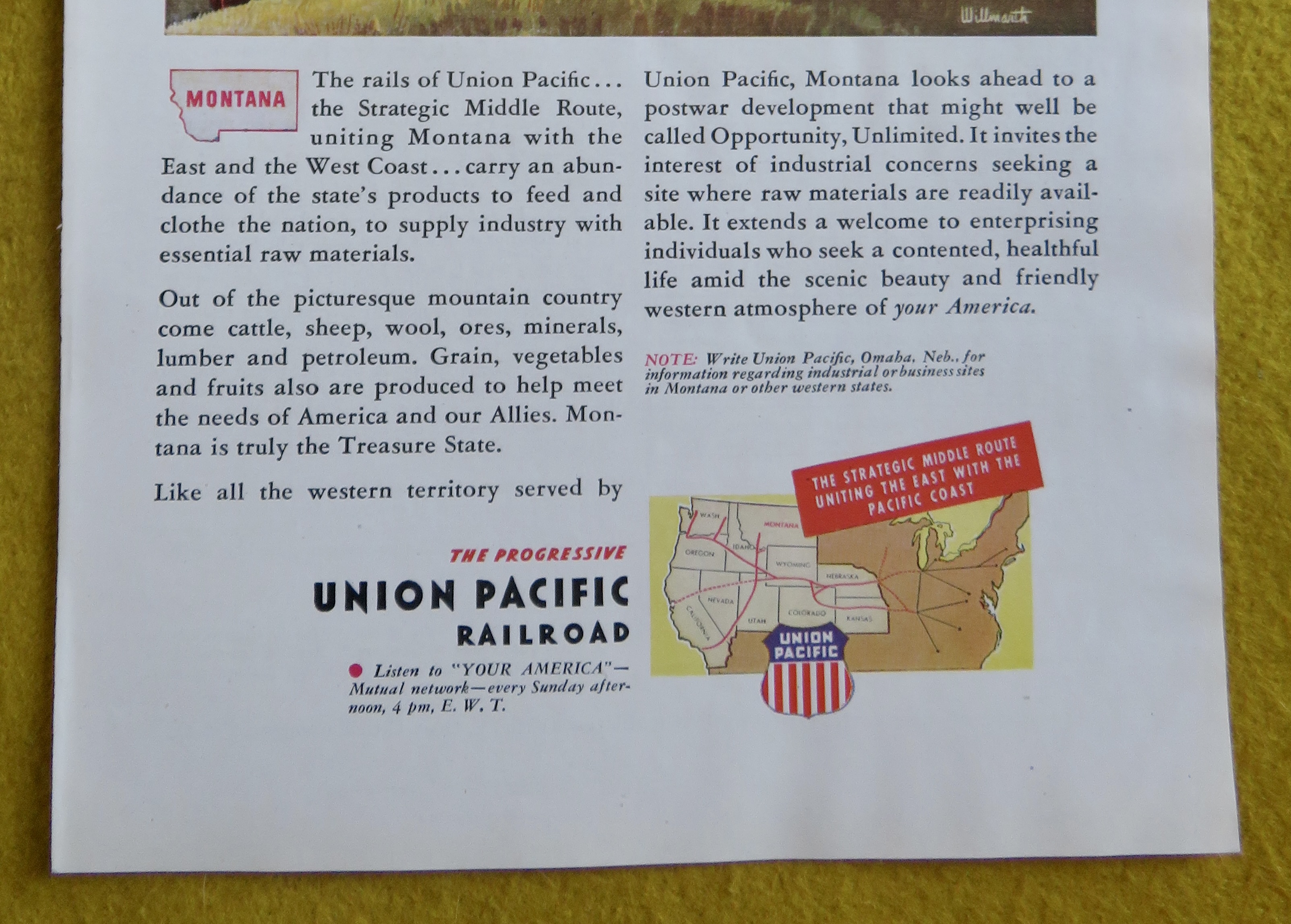 1945 Union Pacific Railroad with Cowboy & His Cattle