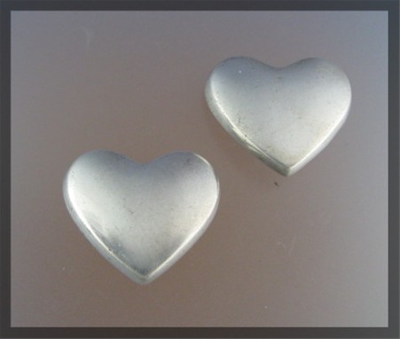 ZINA Beverley Hills Sterling Silver Heart Clip Earrings
