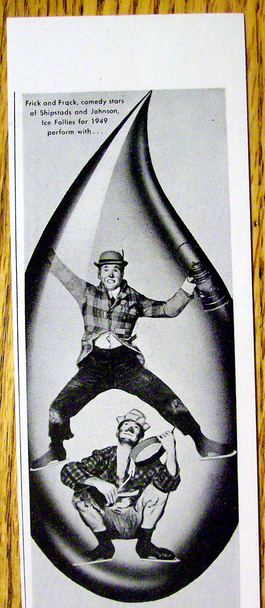 Ad: 1949 Pennzoil with Frick & Frack from Ice Follies
