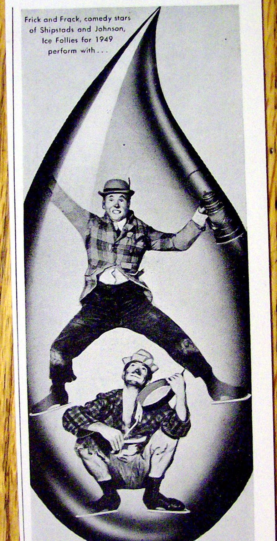 Ad: 1949 Pennzoil with Frick & Frack from Ice Follies