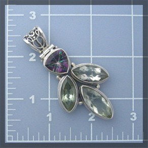 Sterling Silver Green Amethyst Mystic Topaz Pendant
