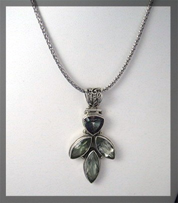 Sterling Silver Green Amethyst Mystic Topaz Pendant