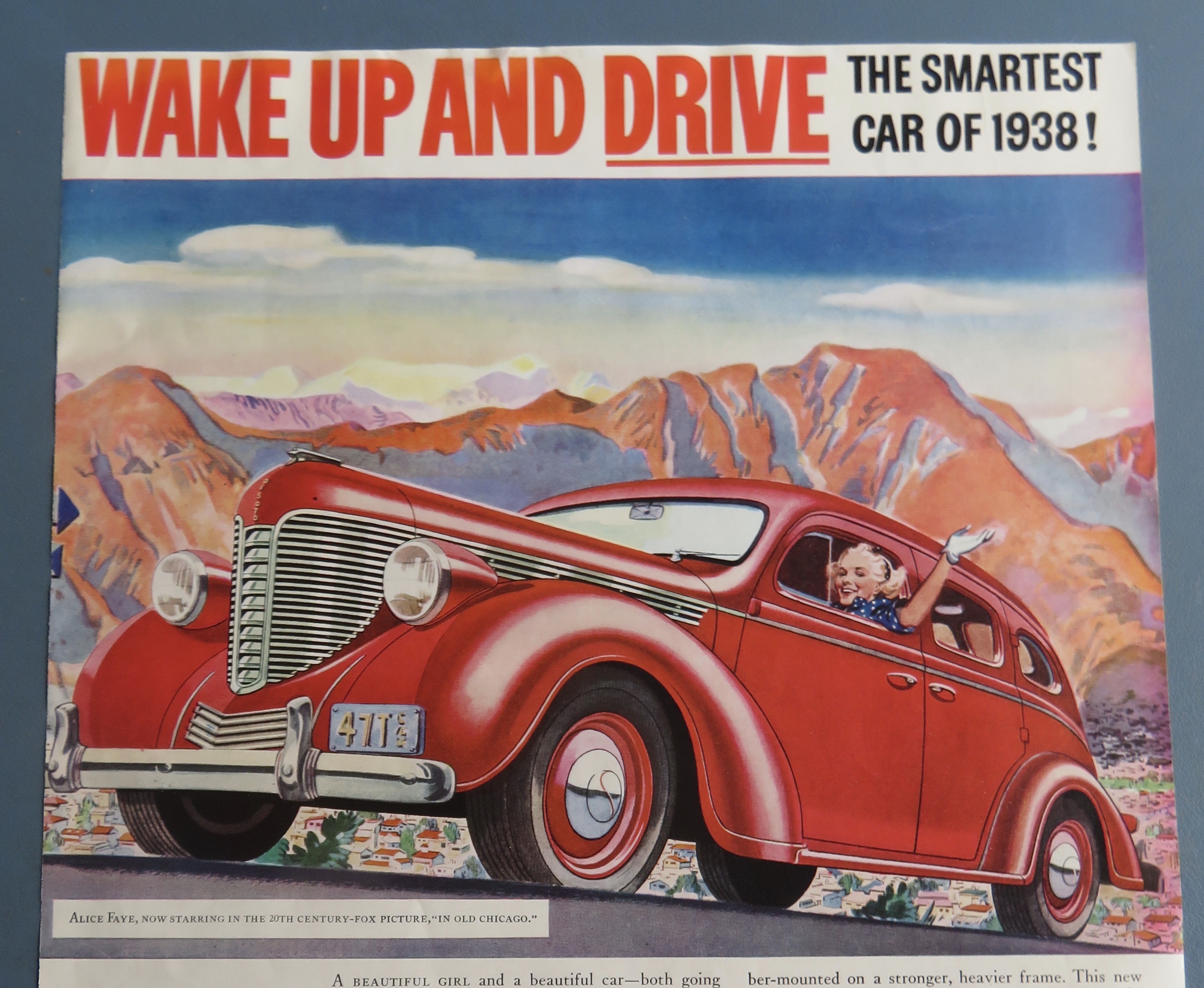 1937 De Soto Automobile with Alice Faye