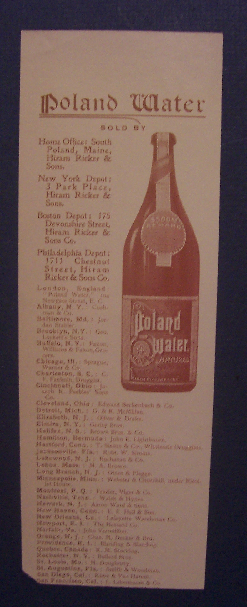 1898 Poland Water