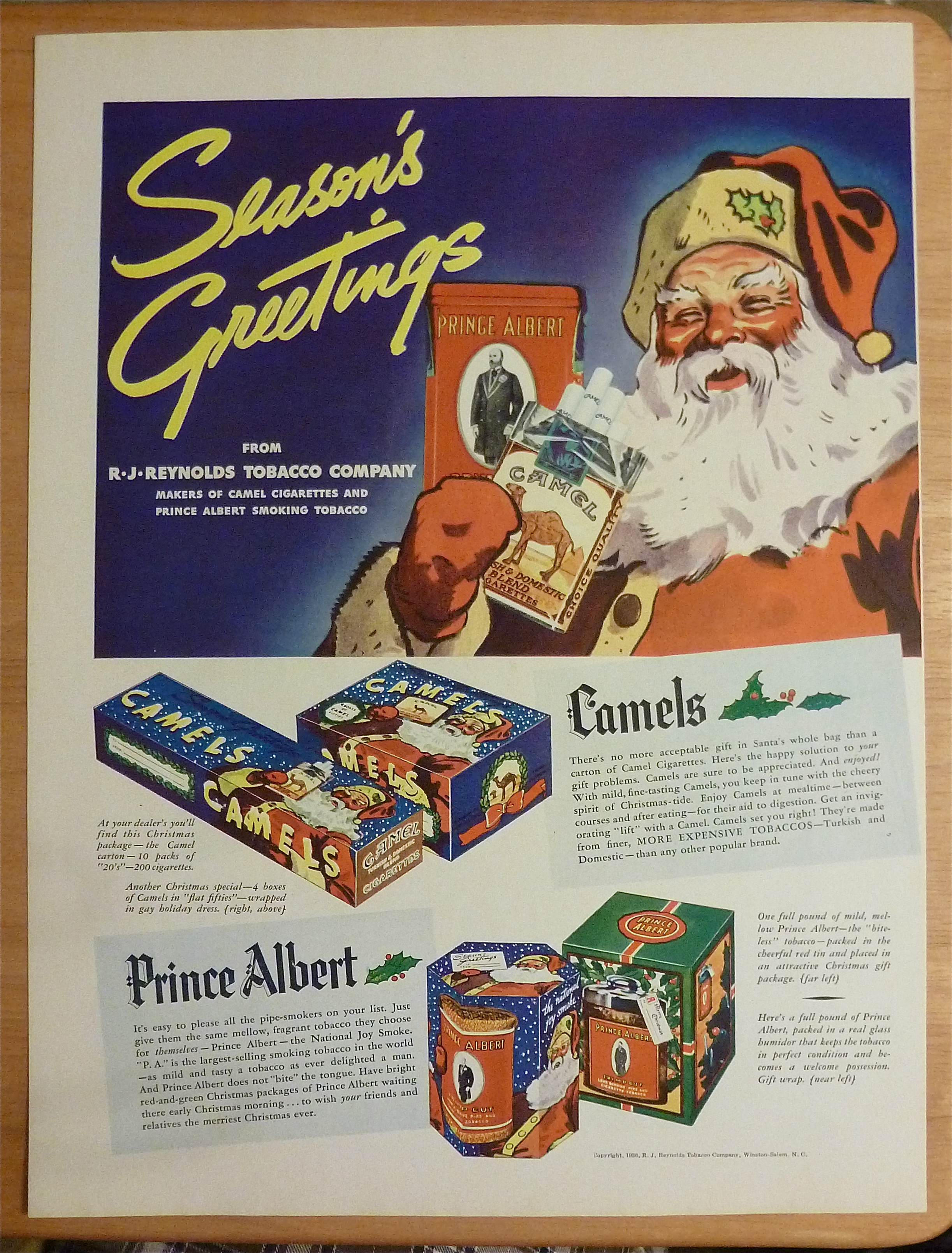 1936 Camel Cigarettes with Santa Claus