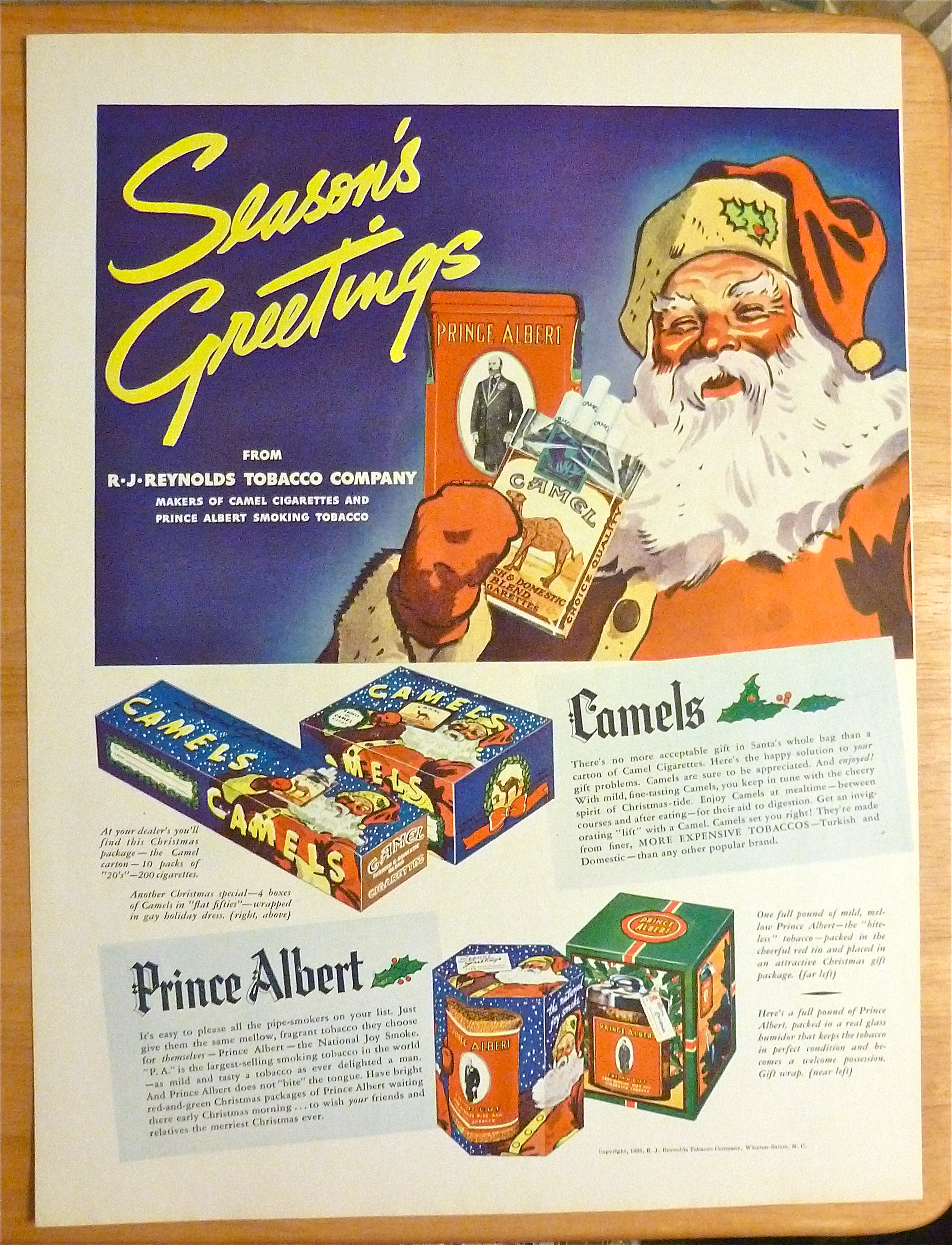 1936 Camel Cigarettes with Santa Claus
