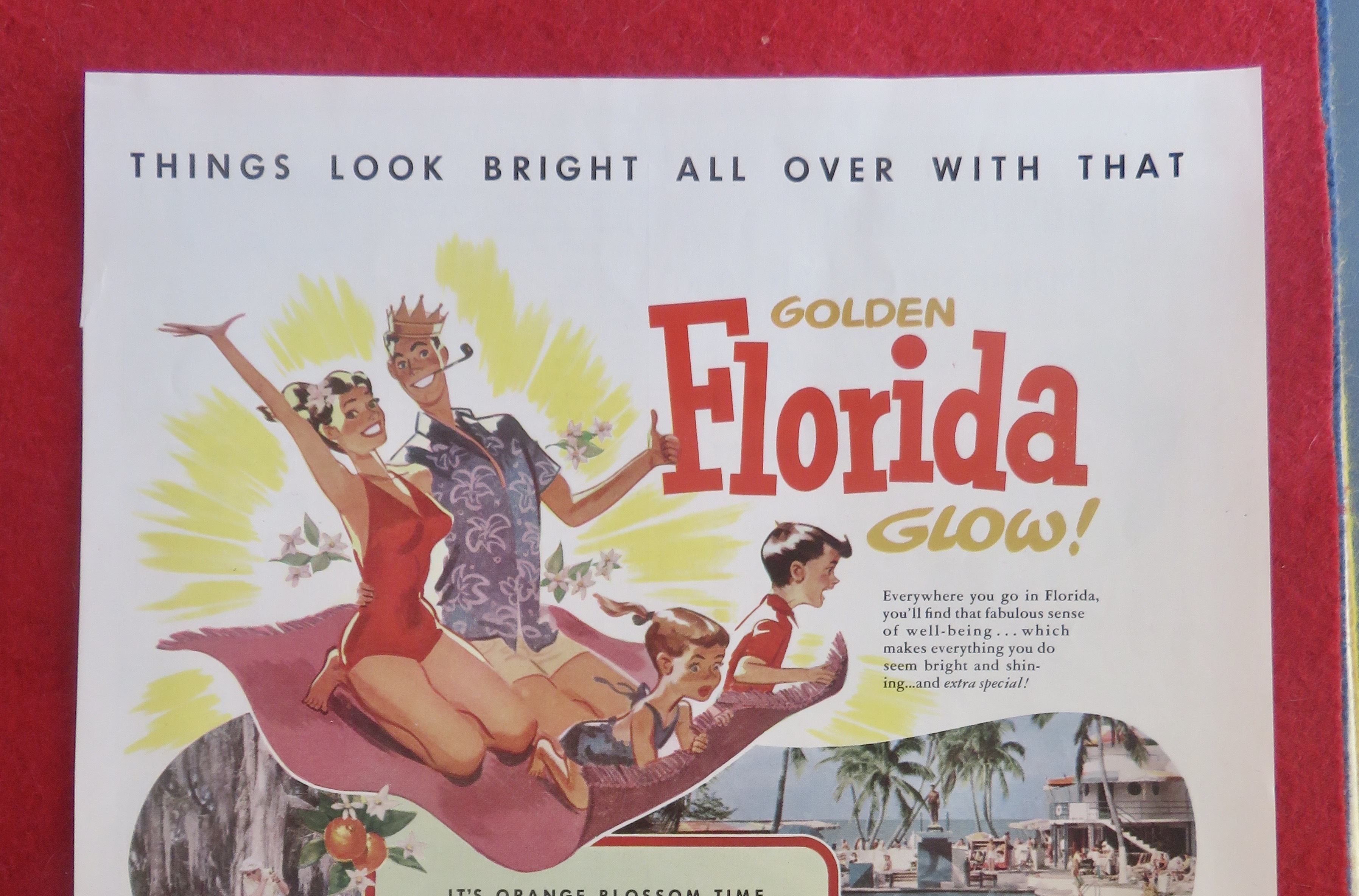 1954 Golden Florida Glow with Family On A Flying Towel