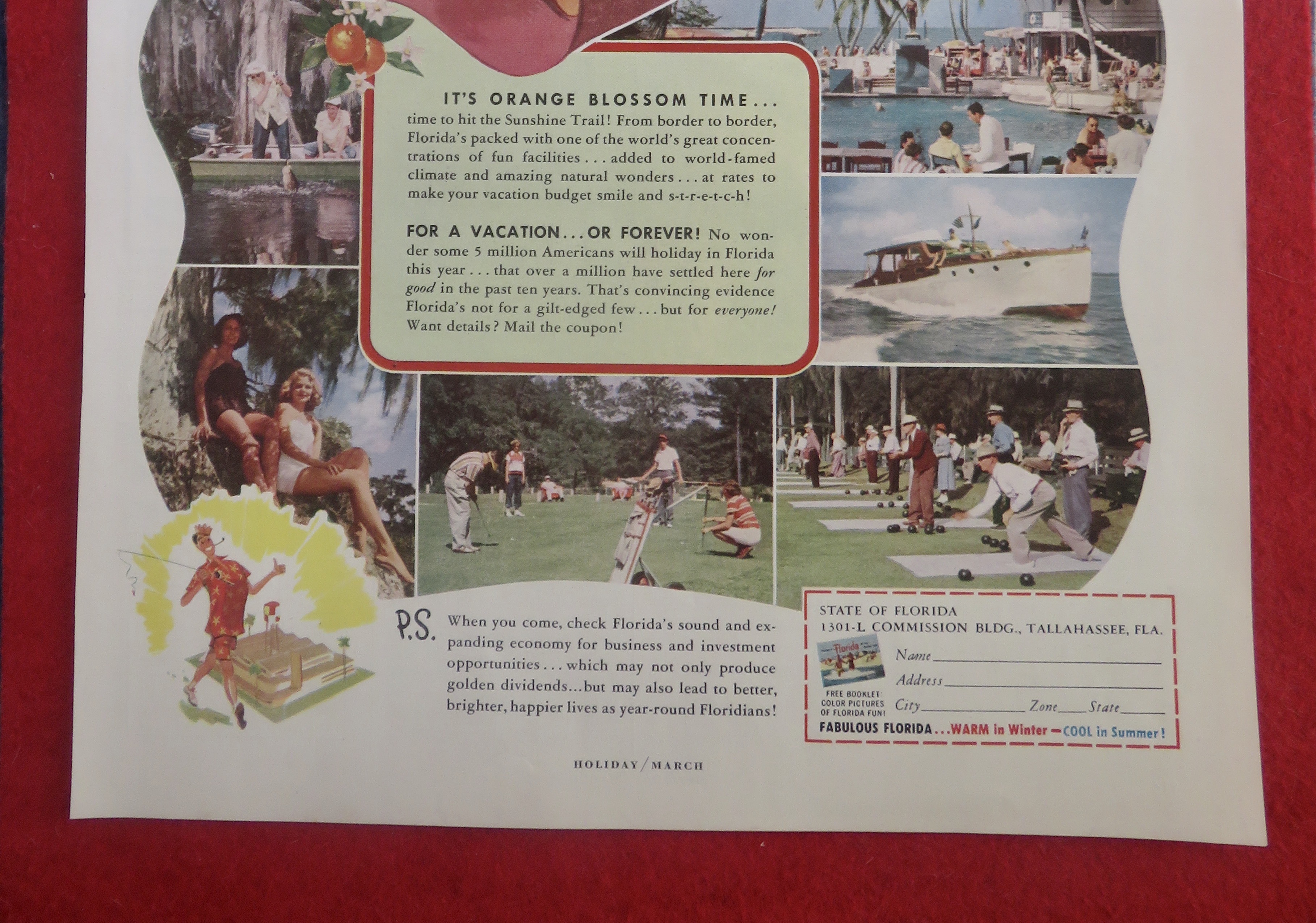 1954 Golden Florida Glow with Family On A Flying Towel