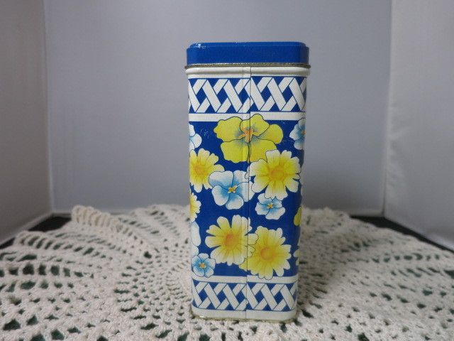 Equal NutraSweet Sweetener Blue and Yellow Floral Tin 1989