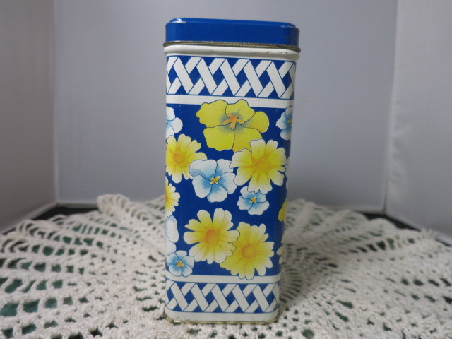 Equal NutraSweet Sweetener Blue and Yellow Floral Tin 1989