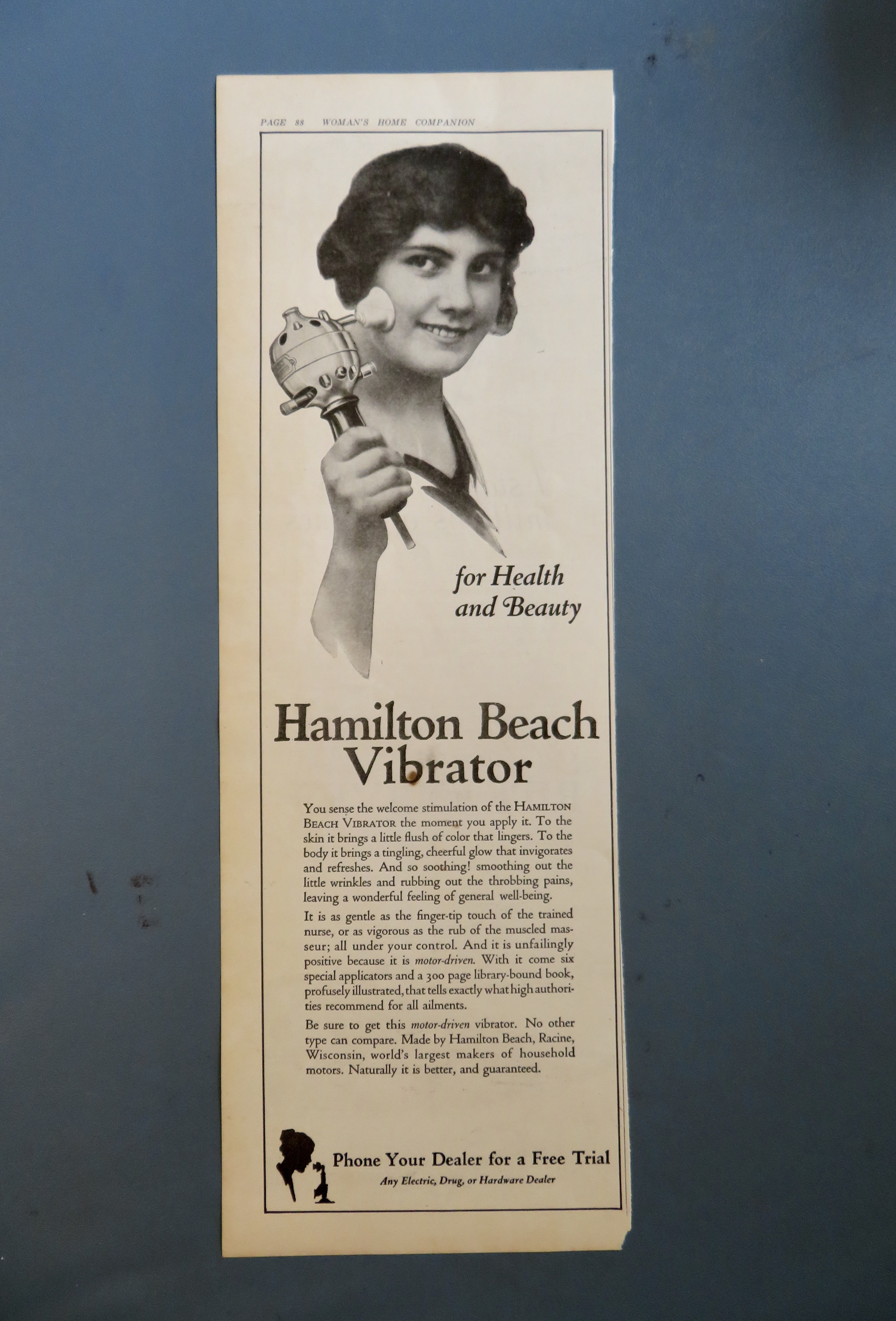 1920 Hamilton Beach Vibrator with Woman Holding It