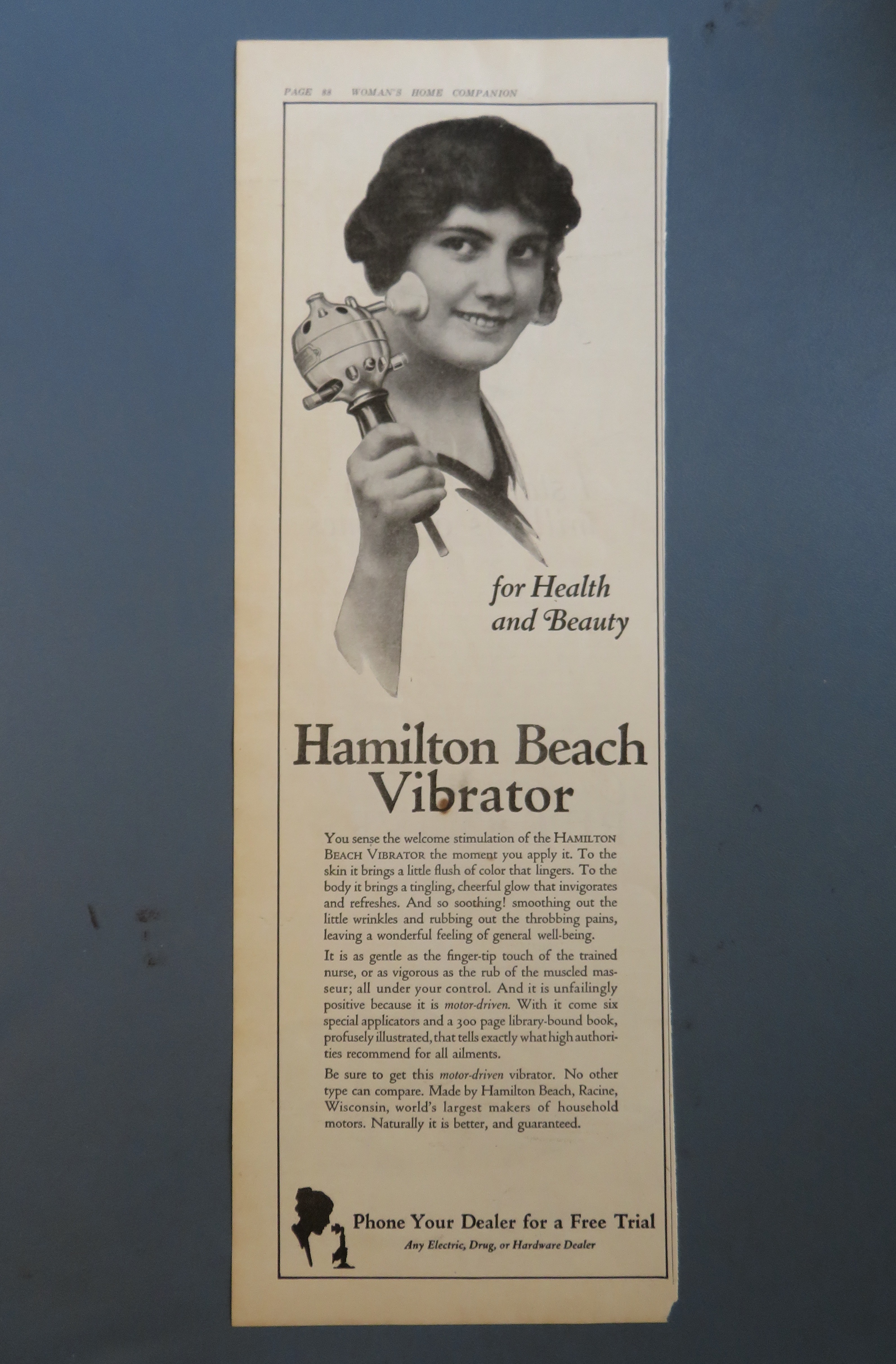 1920 Hamilton Beach Vibrator with Woman Holding It