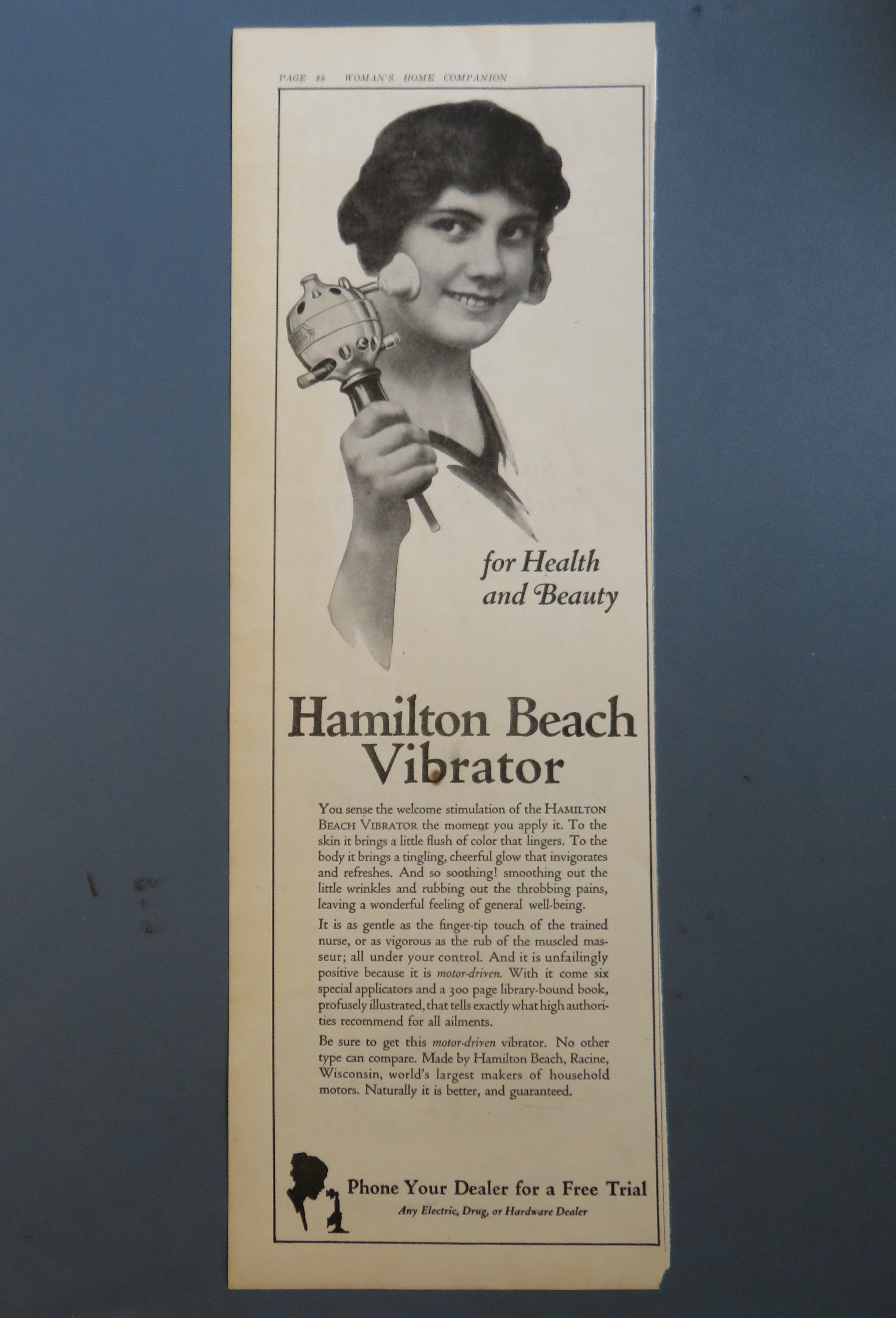 1920 Hamilton Beach Vibrator with Woman Holding It