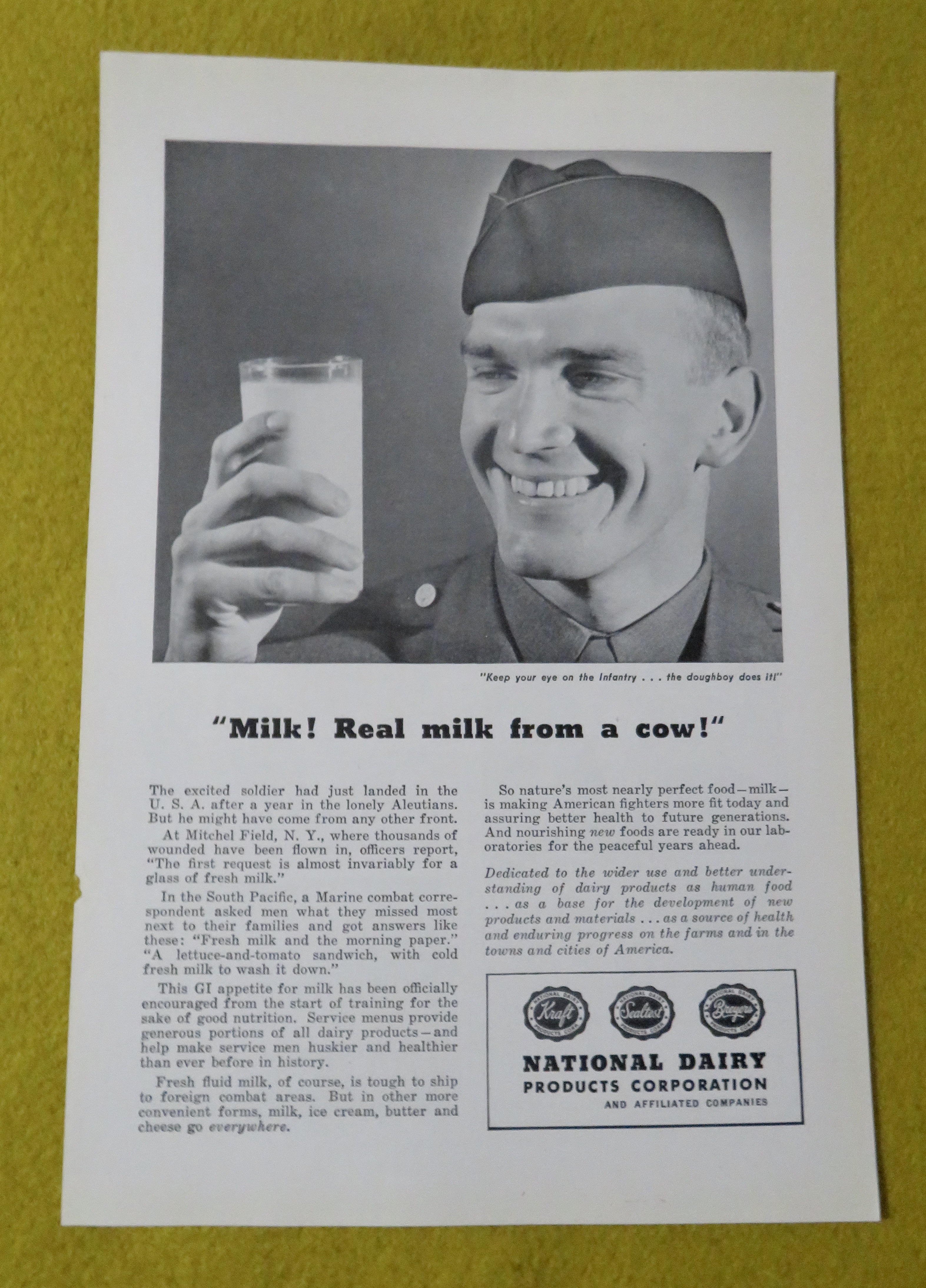 1945 National Dairy Products Corp With Soildier