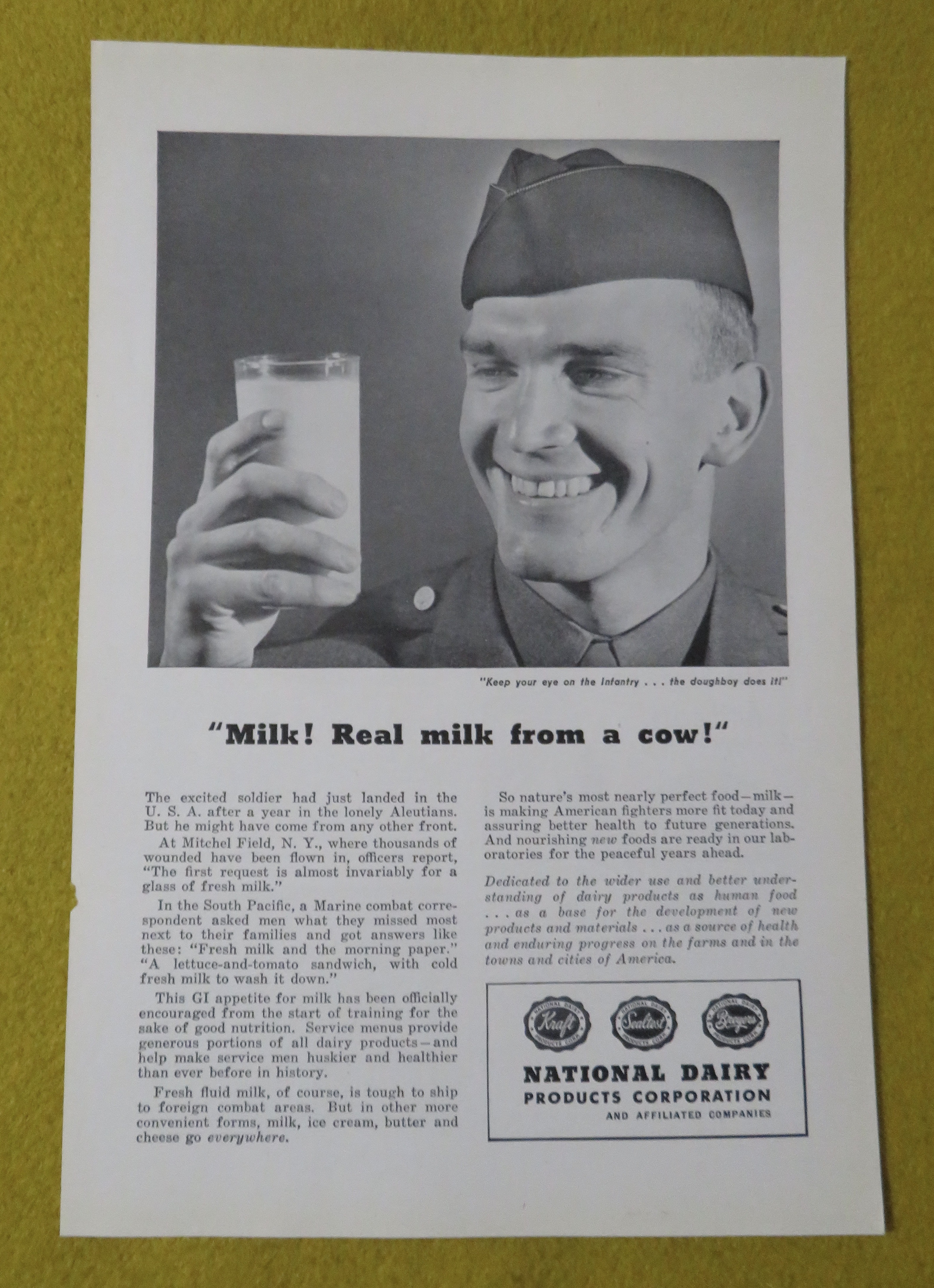 1945 National Dairy Products Corp With Soildier