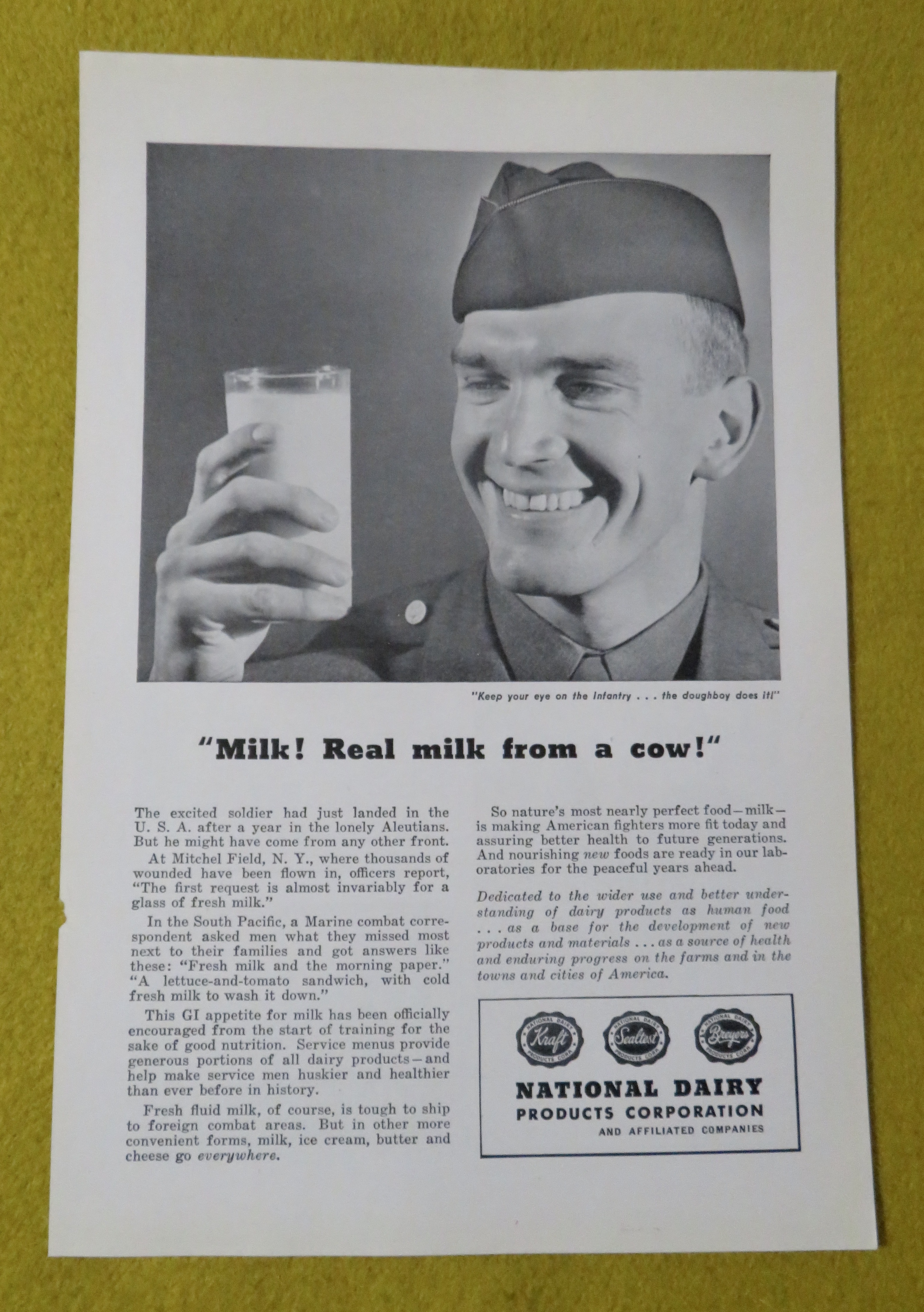 1945 National Dairy Products Corp With Soildier